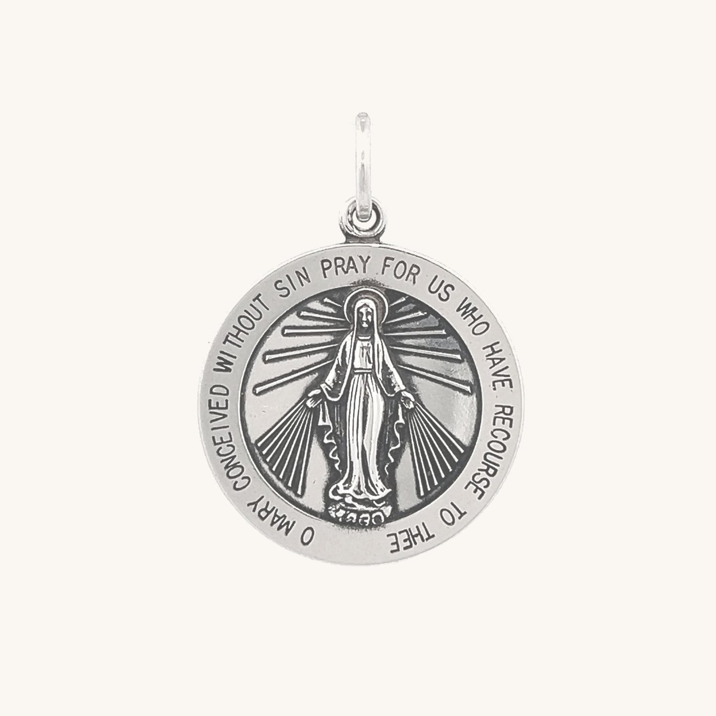 925 Antiqued Silver Miraculous Medal M