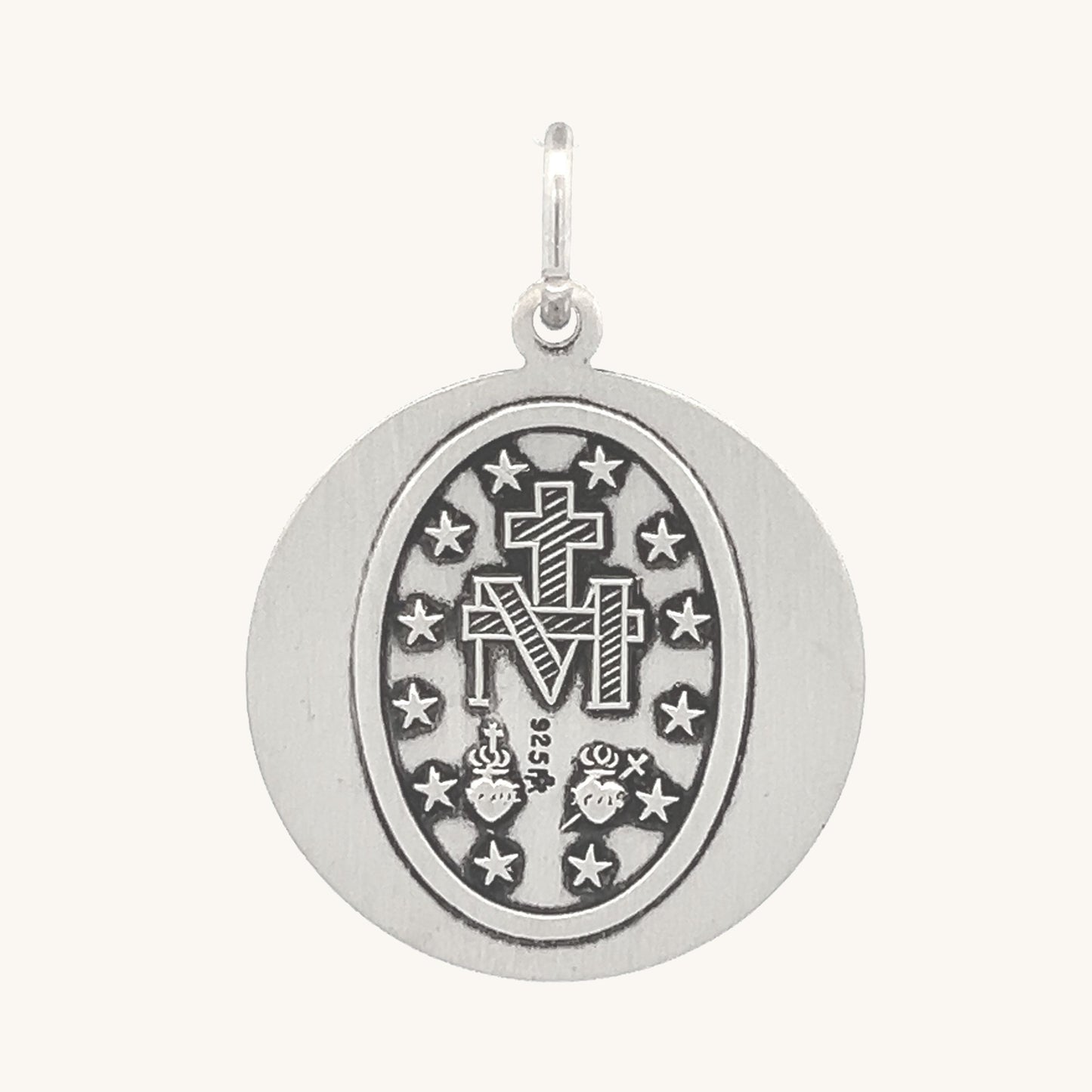 925 Antiqued Silver Miraculous Medal XL L M S XS