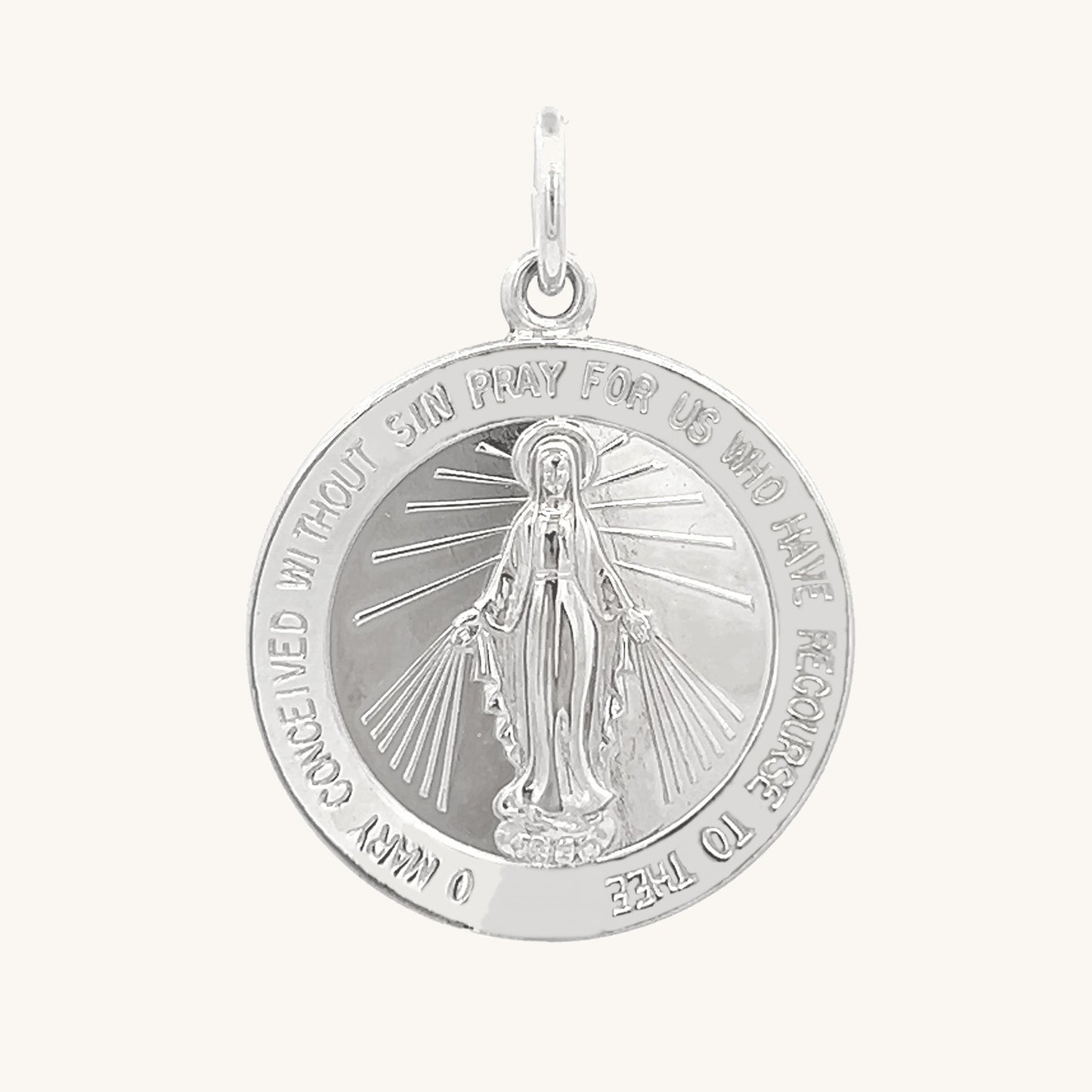 925 Bright Silver Miraculous Medal L