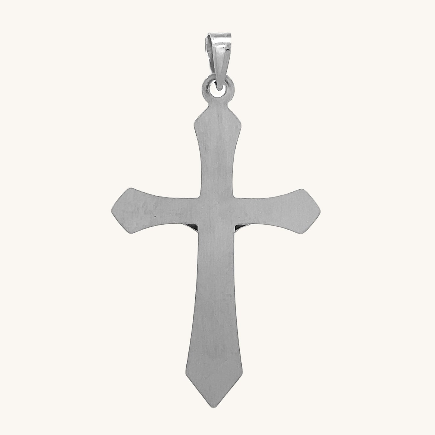 14K White Gold Crucifix XL S XS