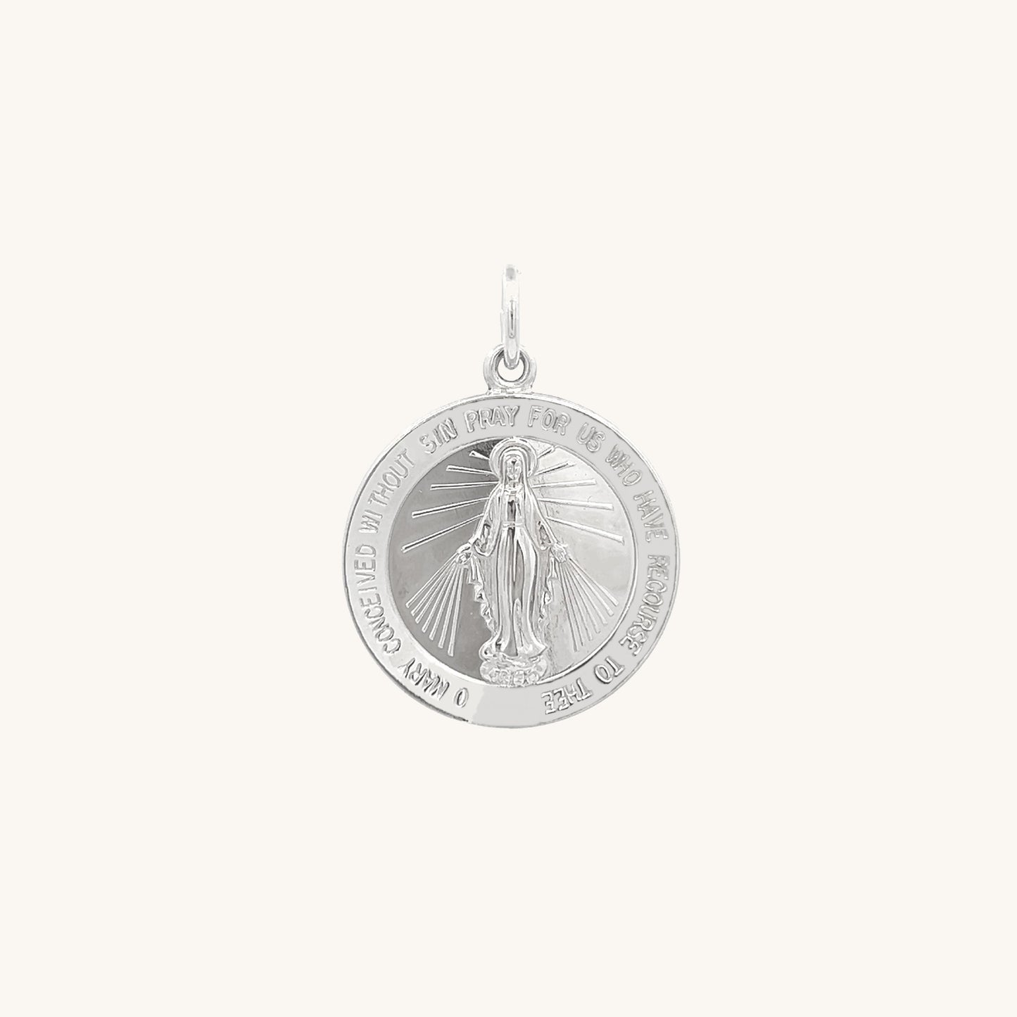 925 Bright Silver Miraculous Medal XS