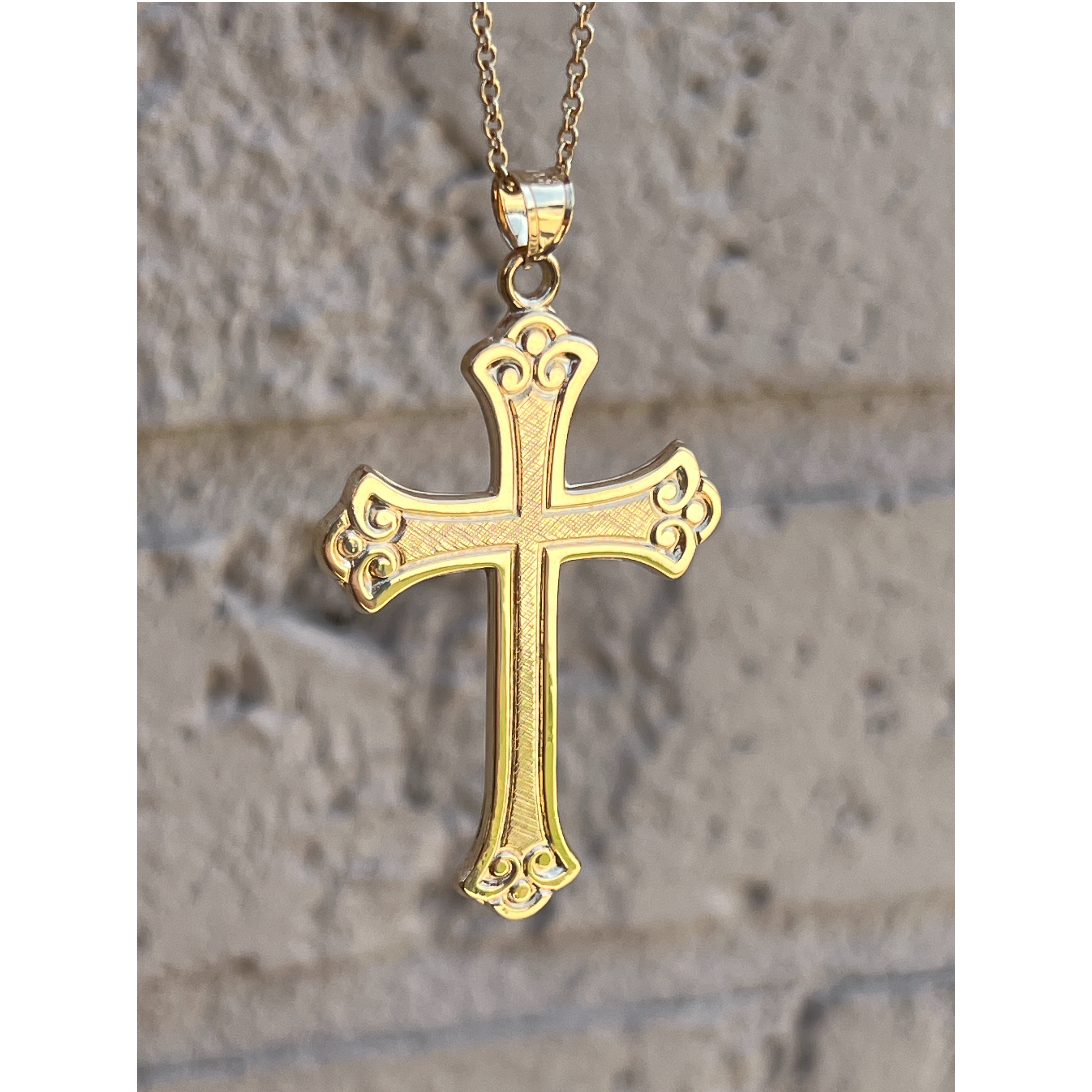 14K Yellow Gold Cross XXL XL M S Lifestyle