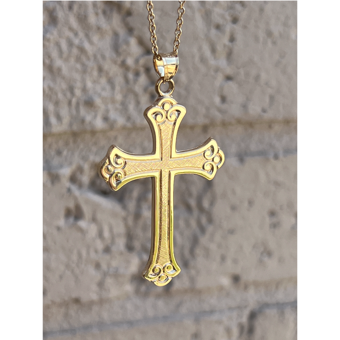 14K Yellow Gold Cross XXL XL M S Lifestyle