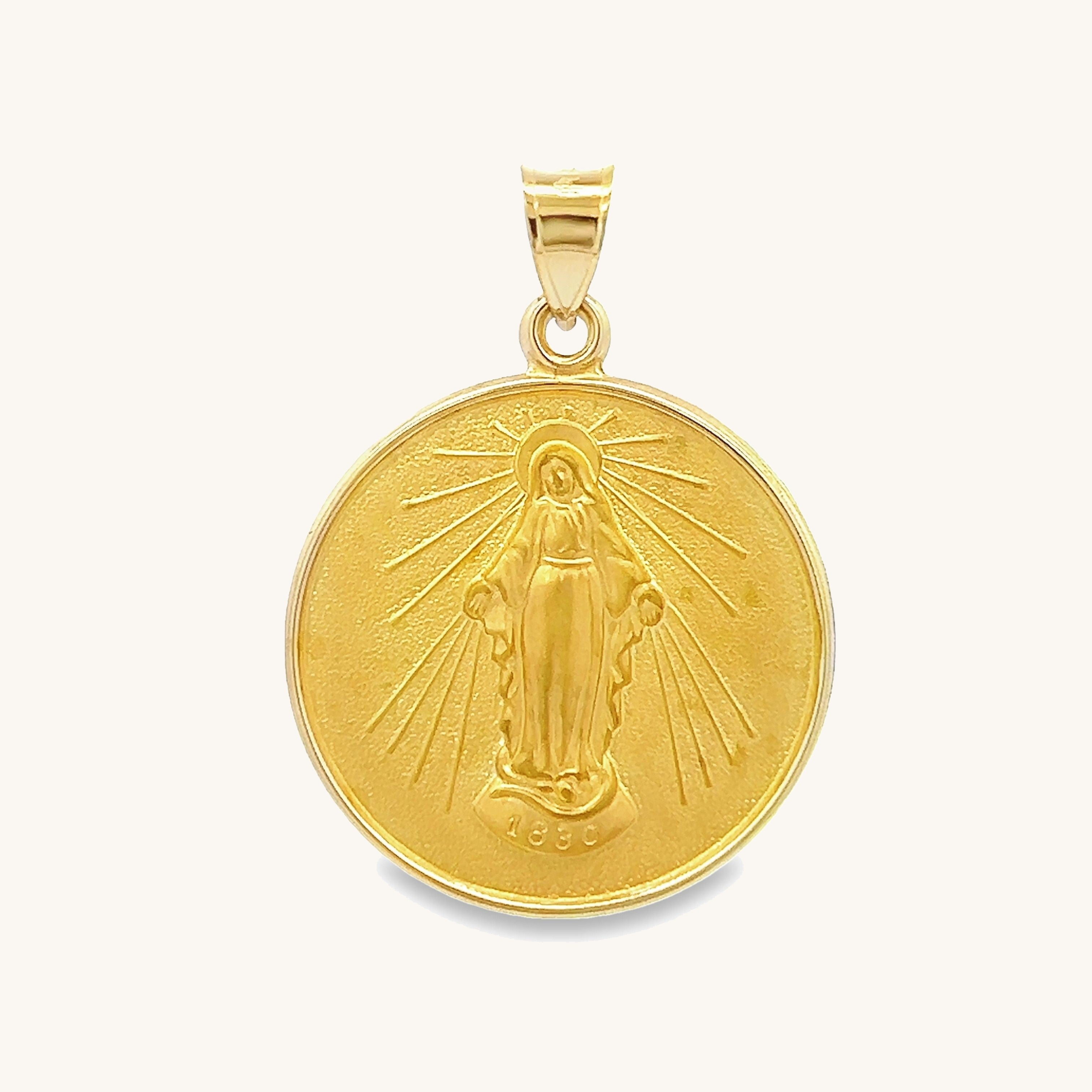 18K Yellow Gold Miraculous Medal XL