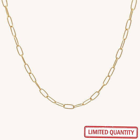 14K Yellow Gold 16-18" Adjustable Paperclip Chain main image