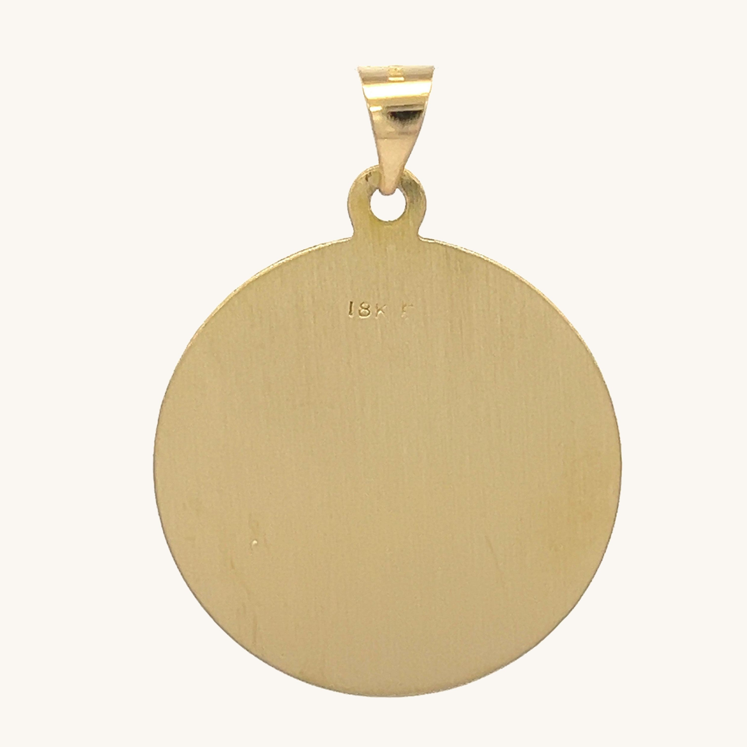 9ct Gold St Christopher Oval Pendant Necklace – 18” Solid Gold Curb Chain – UK Made