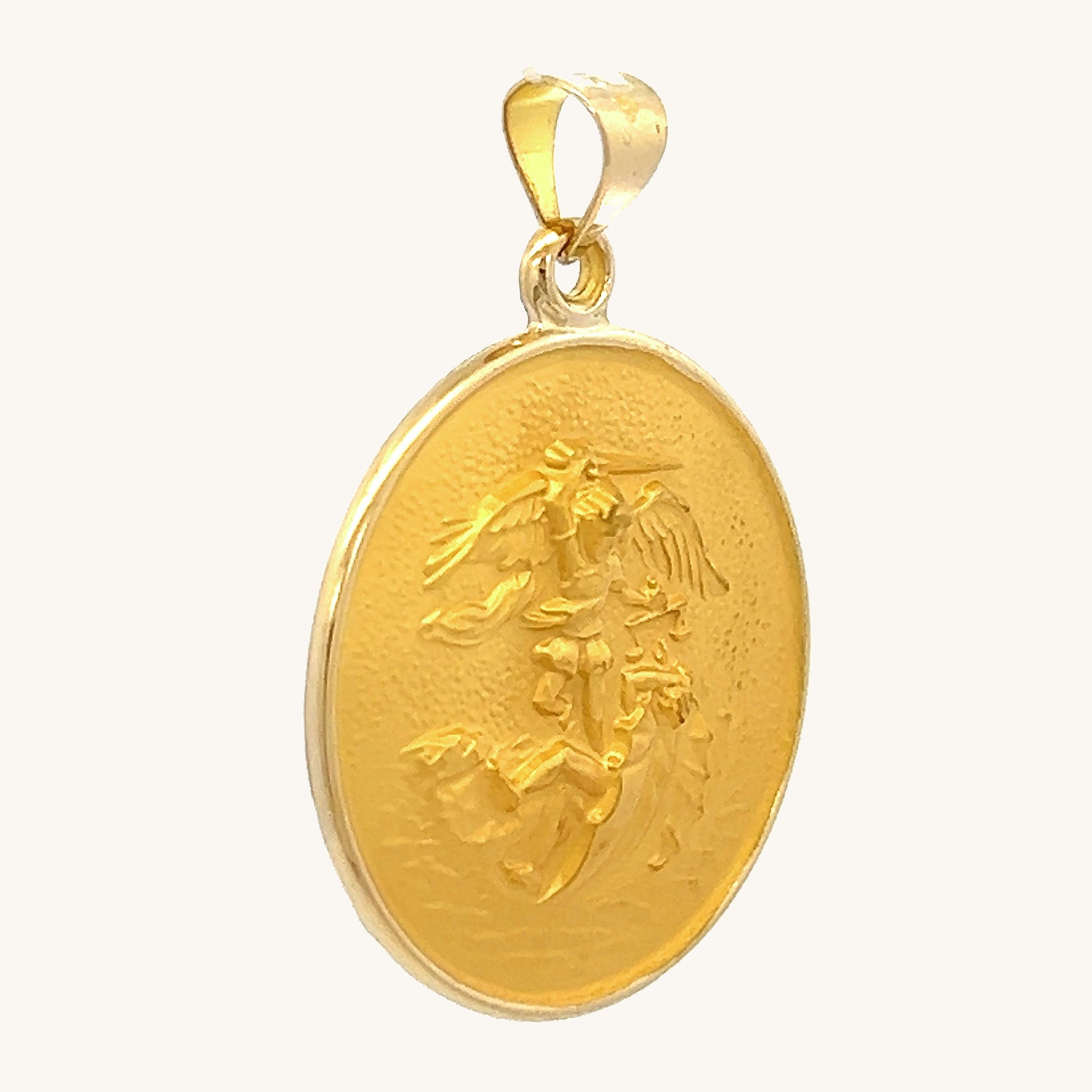 18K Yellow Gold Saint Michael Medal XL S