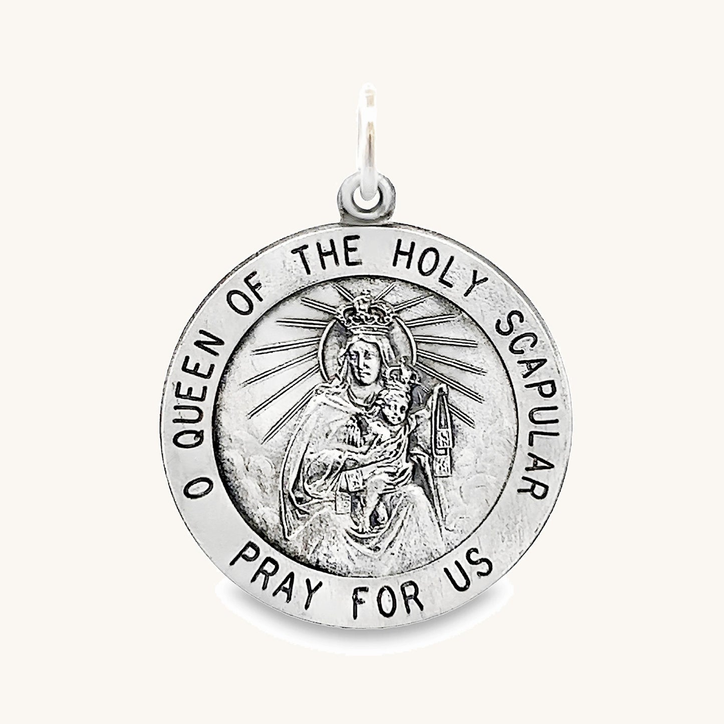 925 Antiqued Silver Holy Scapular Medal L