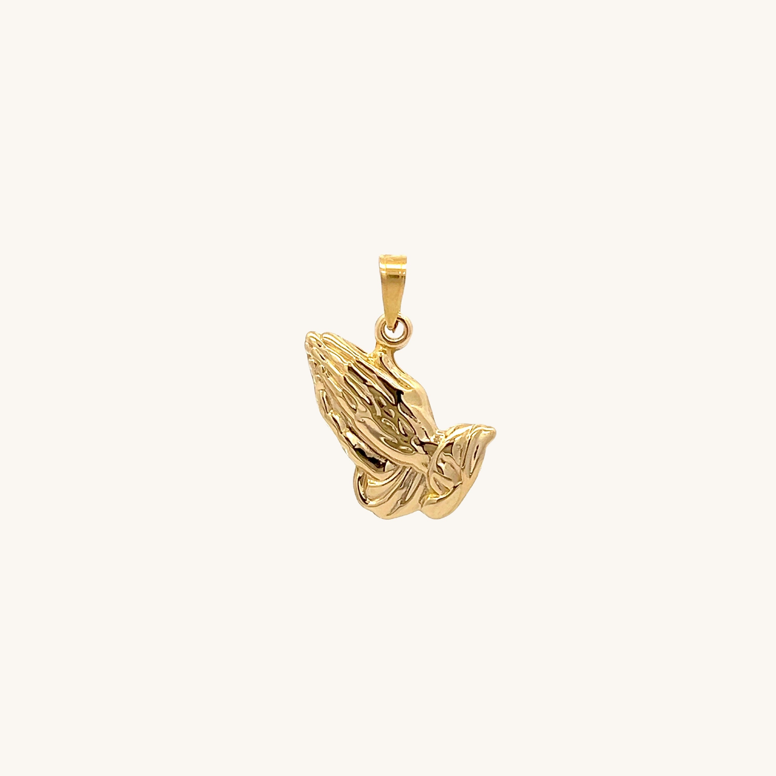 14K Yellow Gold Praying Hands charm S