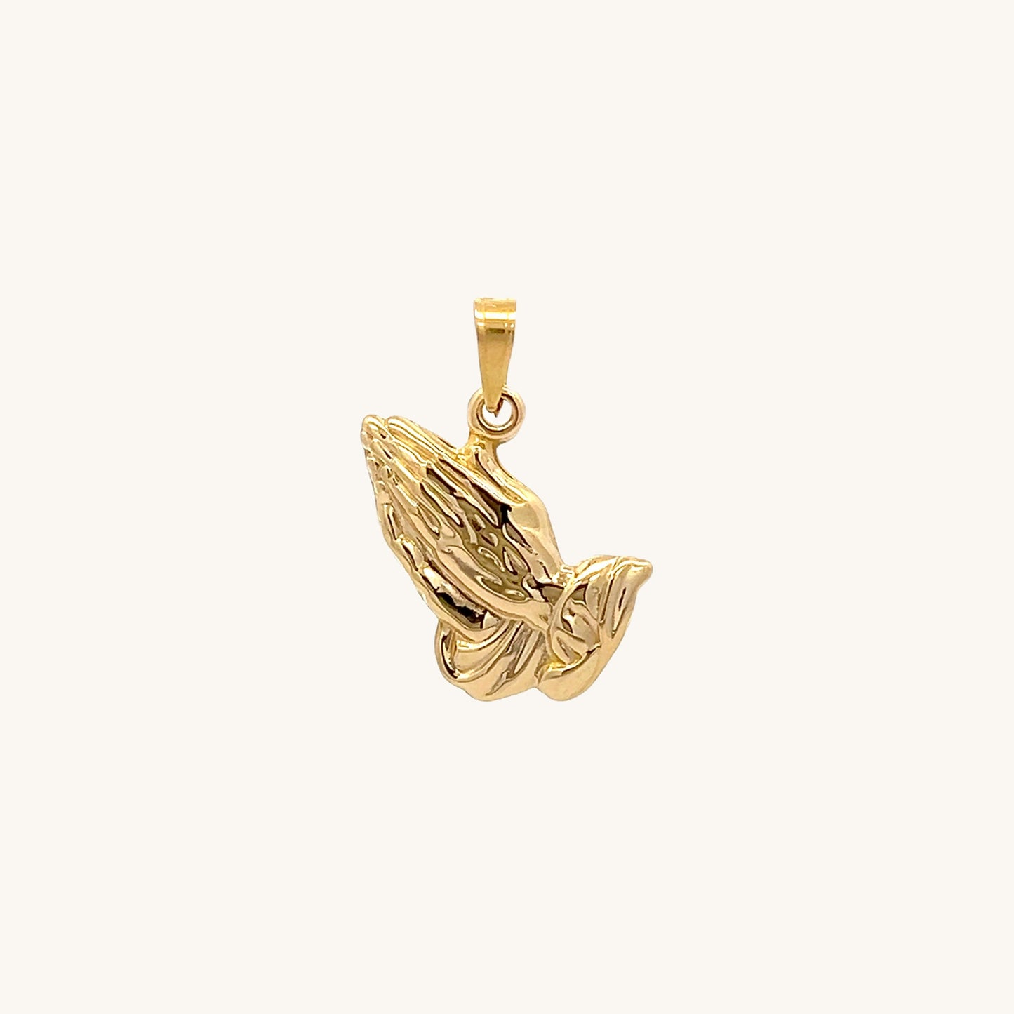 14K Yellow Gold Praying Hands charm M