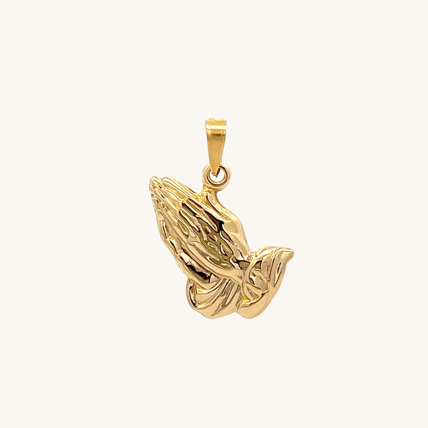 14K Yellow Gold Praying Hands charm L