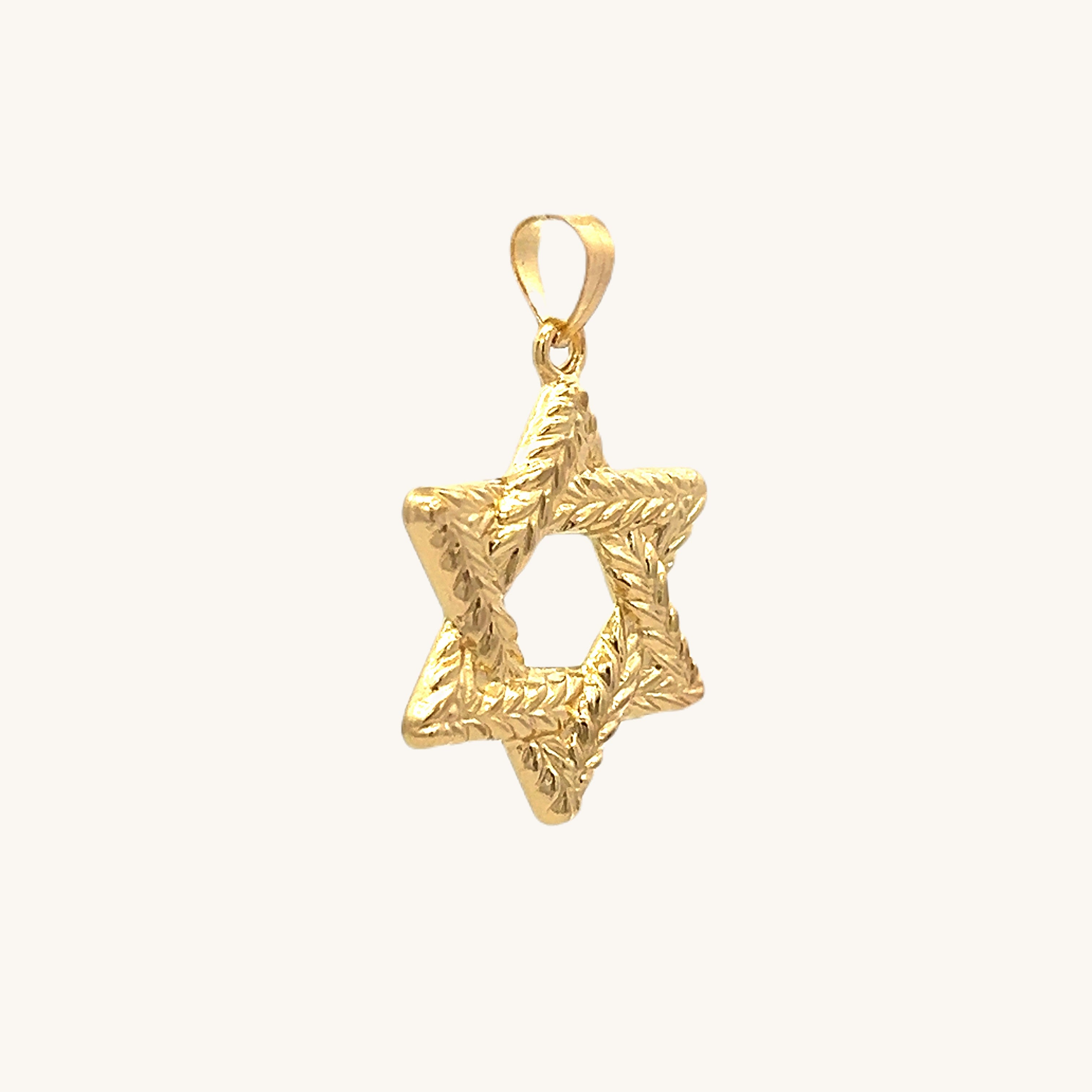 14K Yellow Gold Braided Jewish Star L