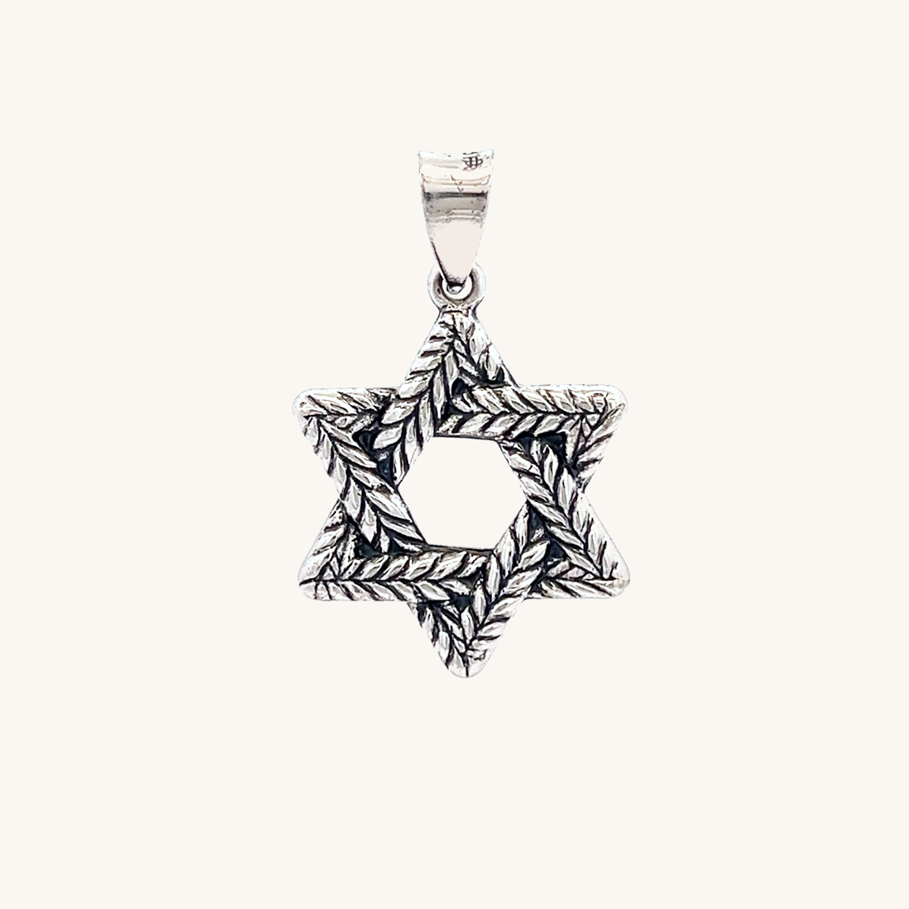 925 Antiqued Silver Braided Jewish Star L