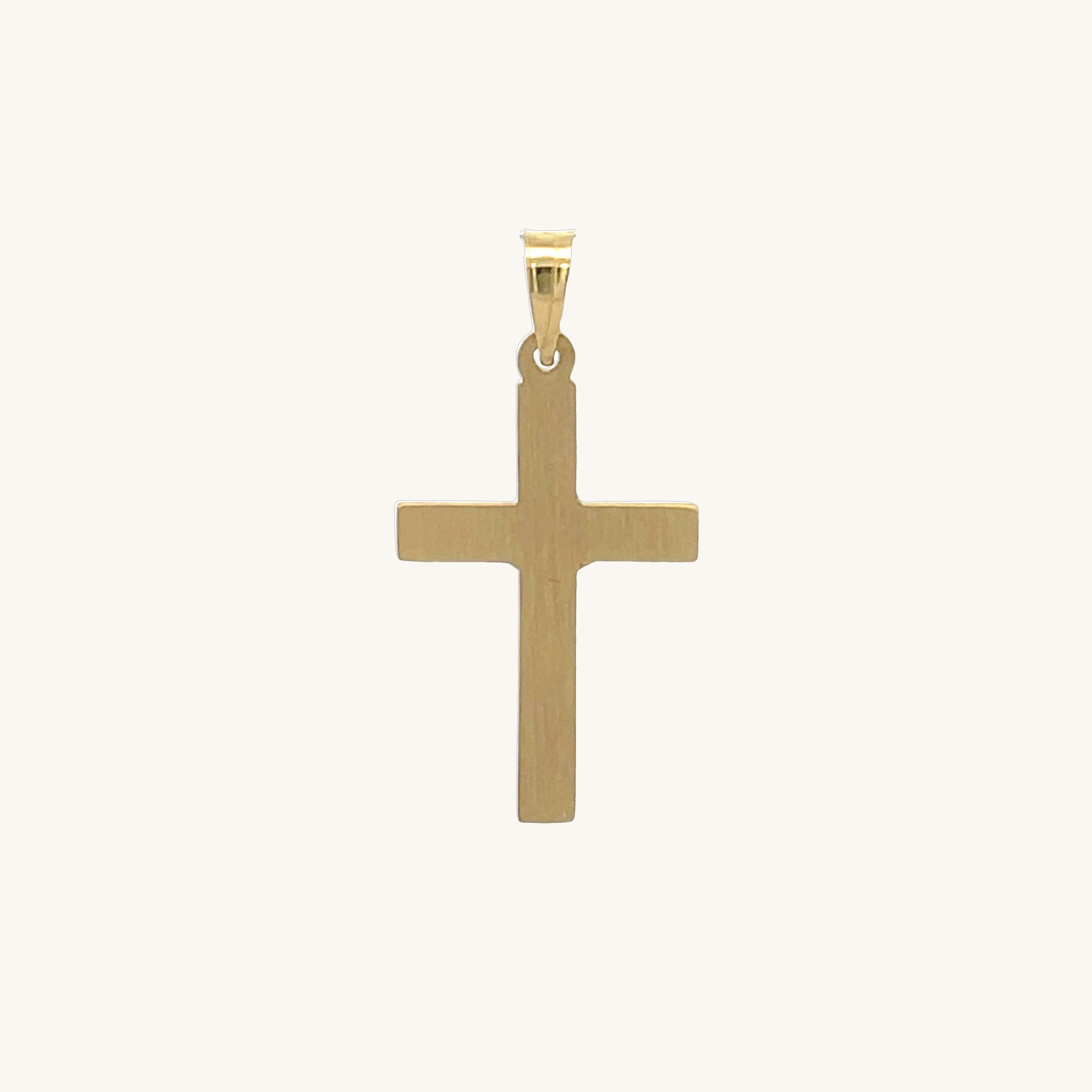 14K Two Tone Gold INRI Crucifix S XS