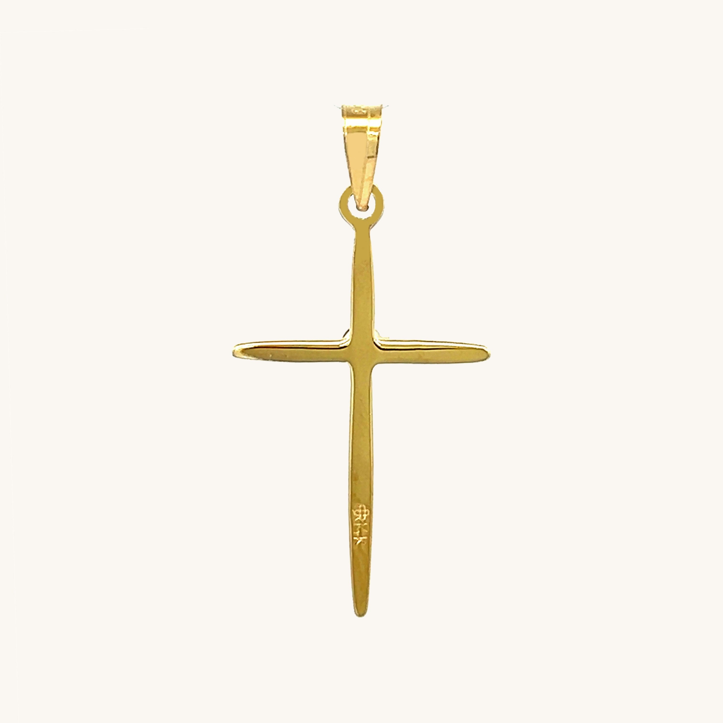 14K Yellow Gold Diamond Cross S