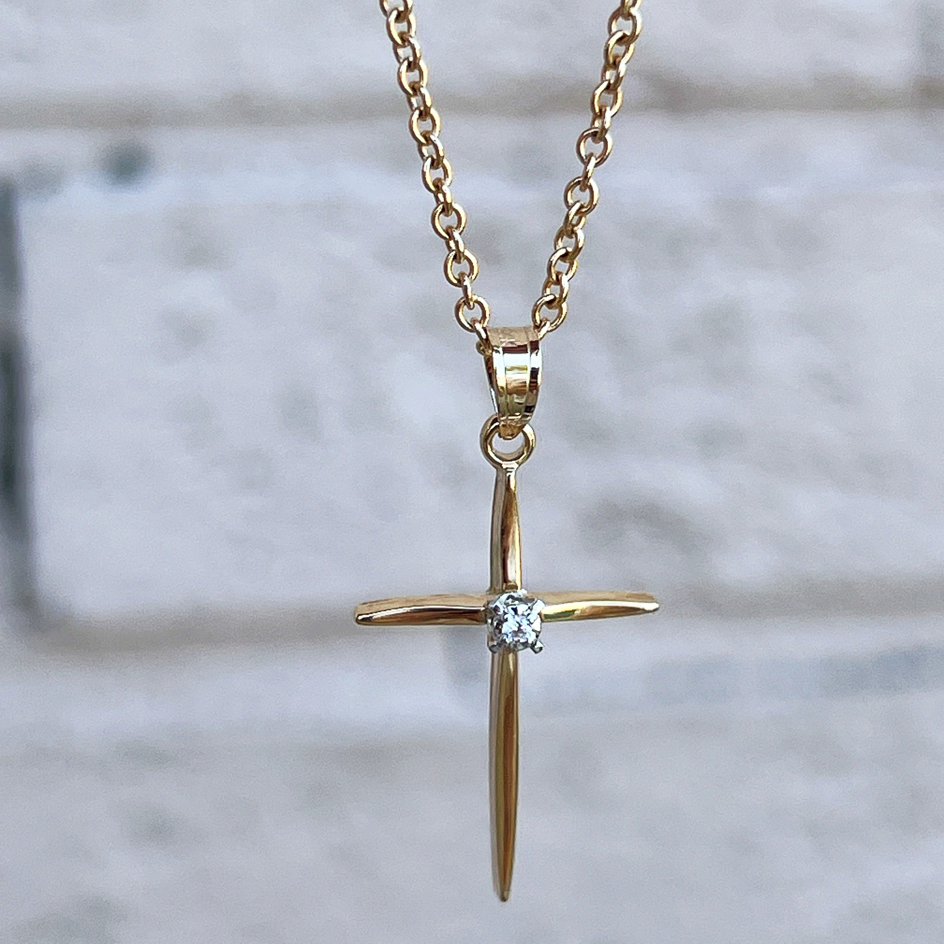 14K Yellow Gold Diamond Cross S Lifestyle