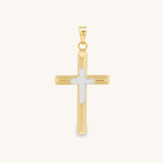 14K Two Tone Gold M Cross