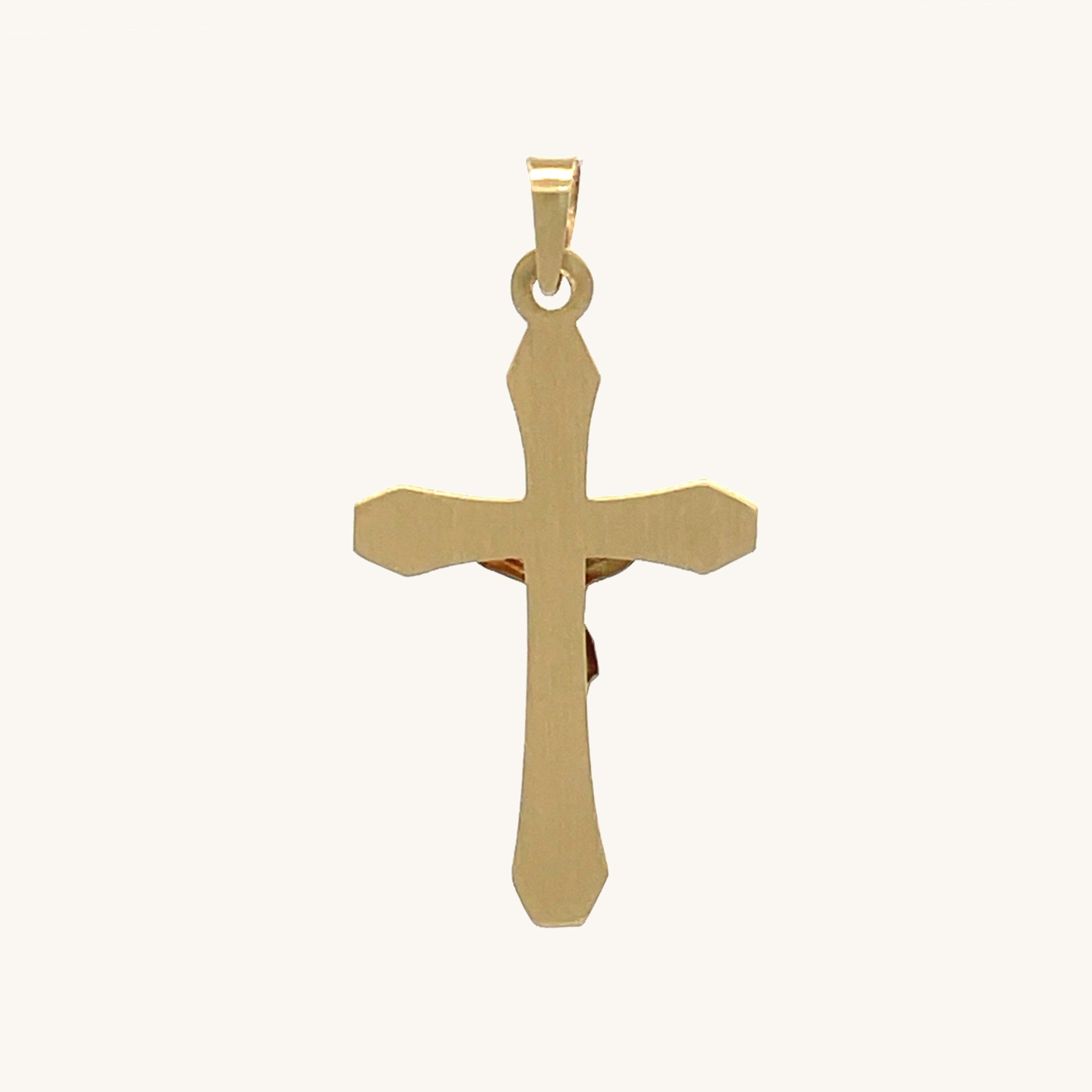 14K Two Tone Gold Crucifix M S XS