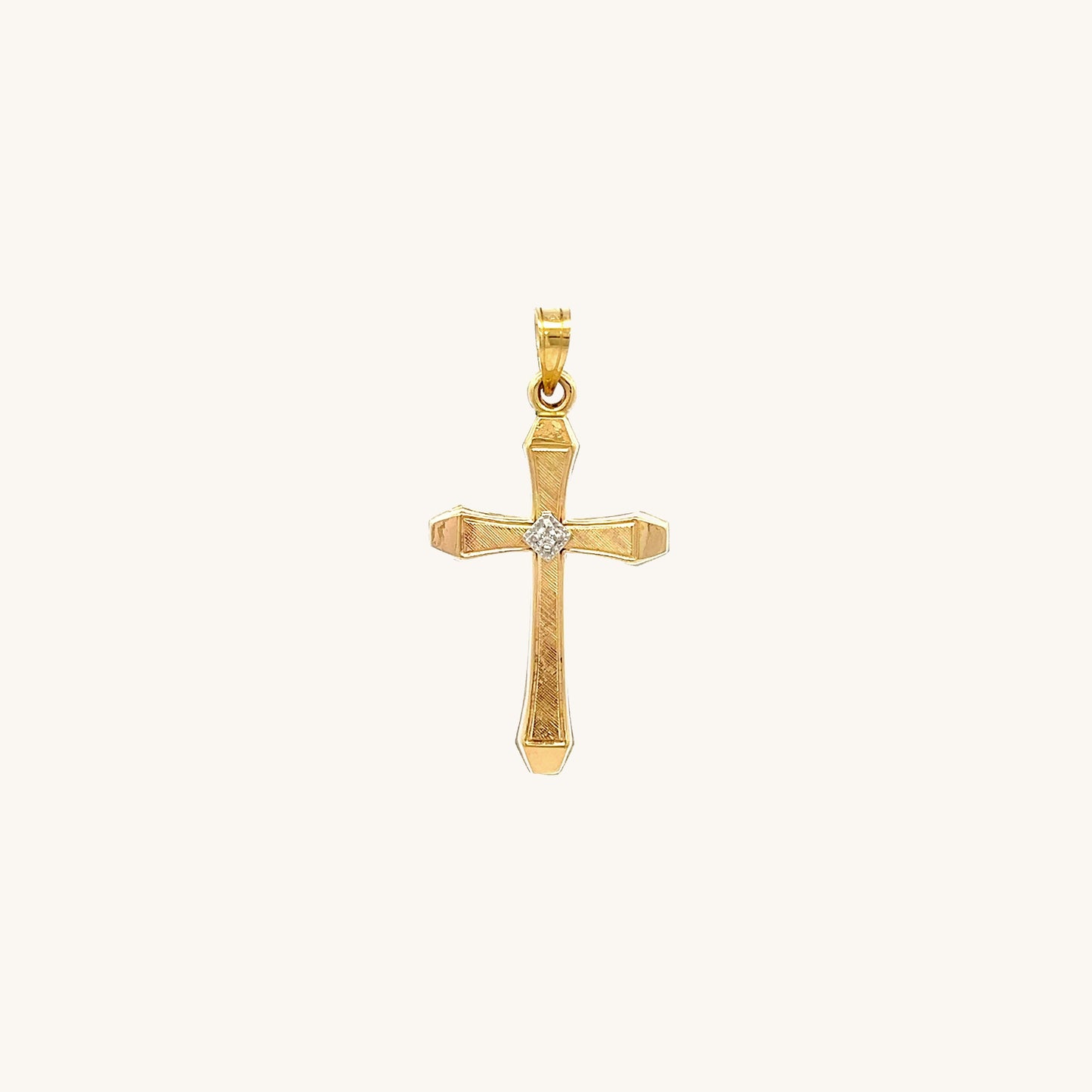 14K Yellow Gold XS Diamond Cross