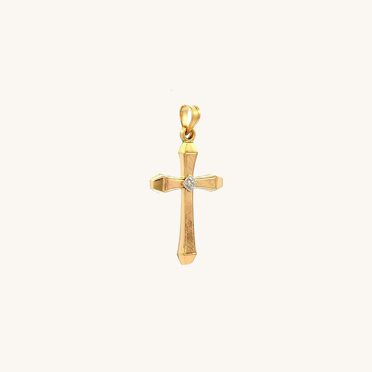 14K Yellow Gold XS Diamond Cross