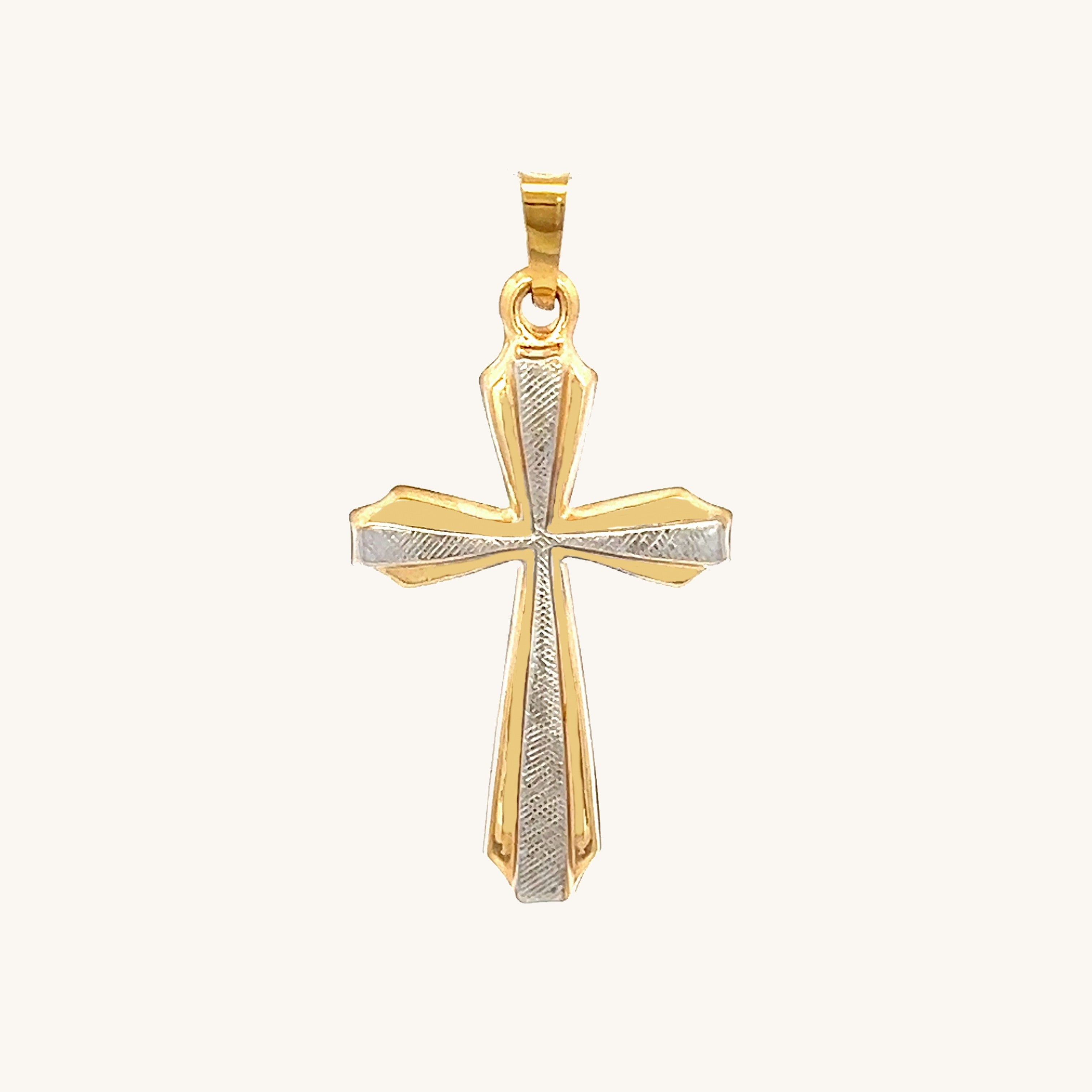 14K Two Tone Gold M Cross