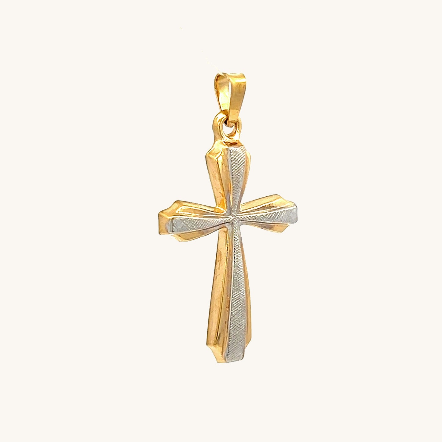 14K Two Tone Gold M Cross