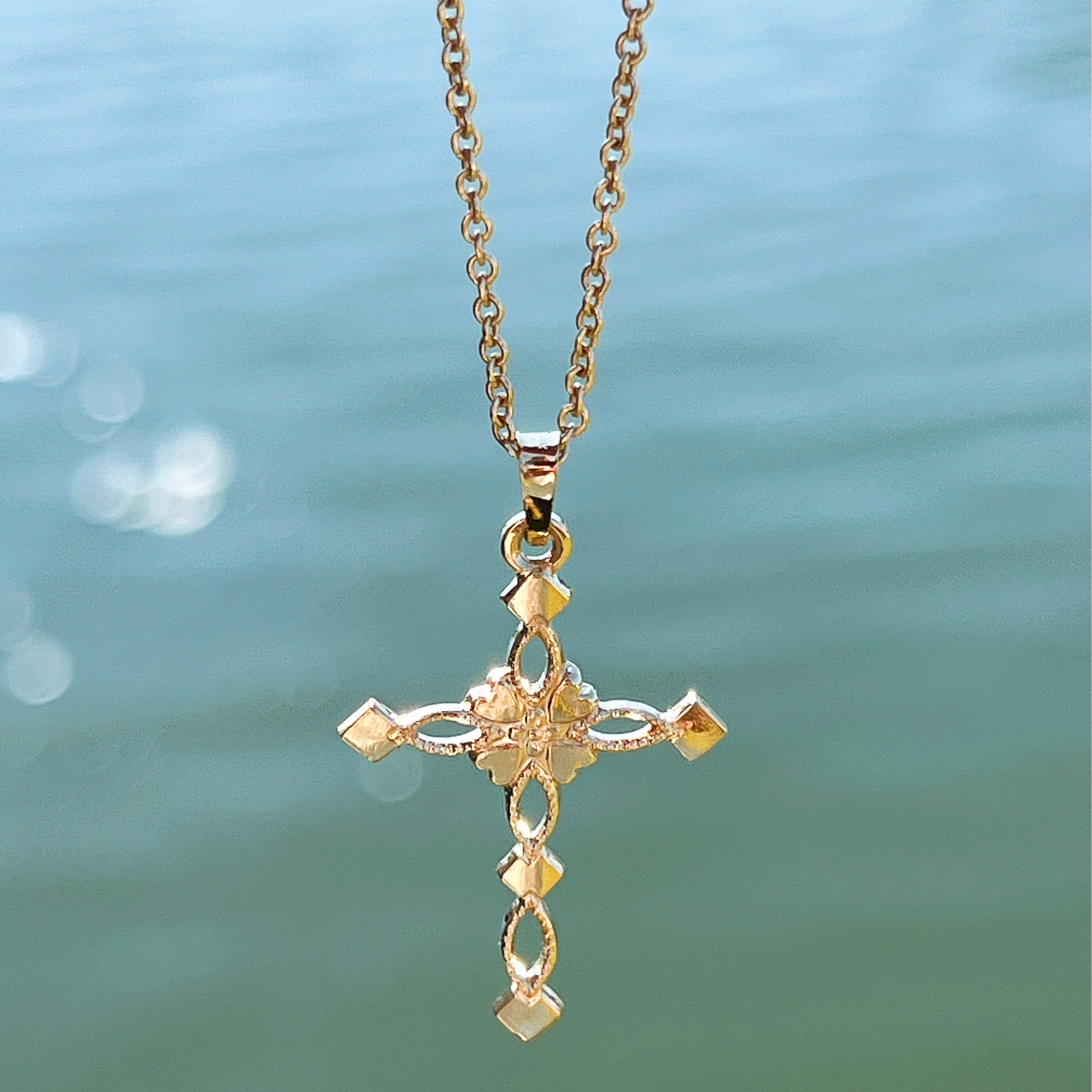 14K Yellow Gold Solid Pierced Cross S M Lifestyle