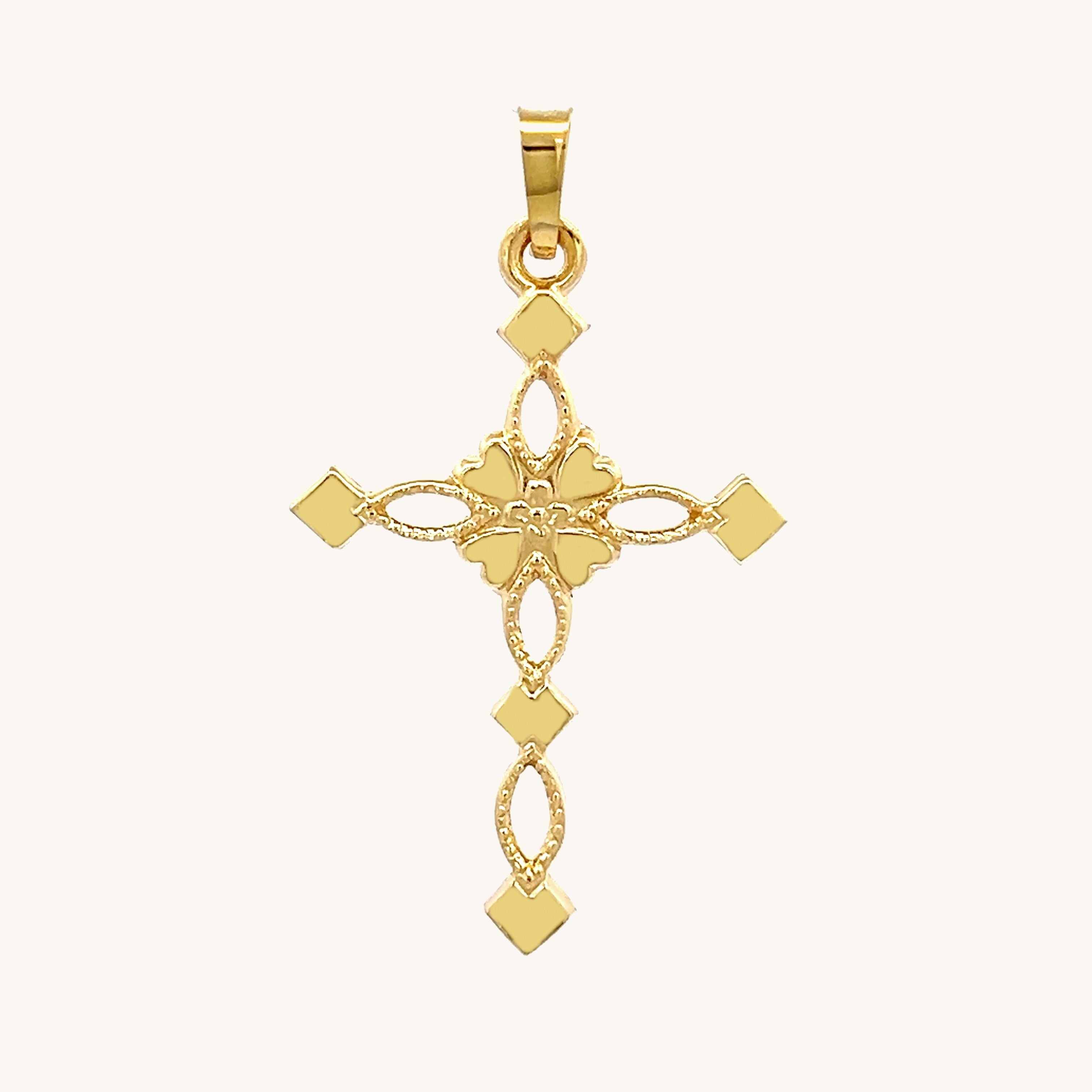 14K Yellow Gold Cross M