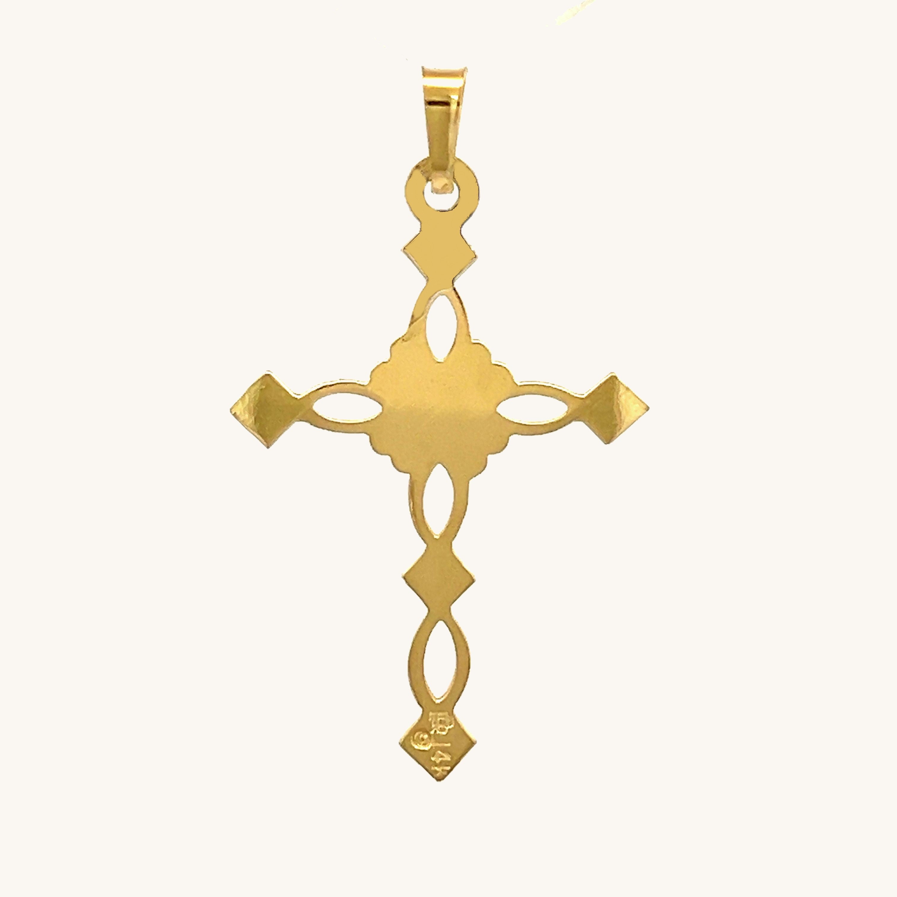 14K Yellow Gold Cross S M