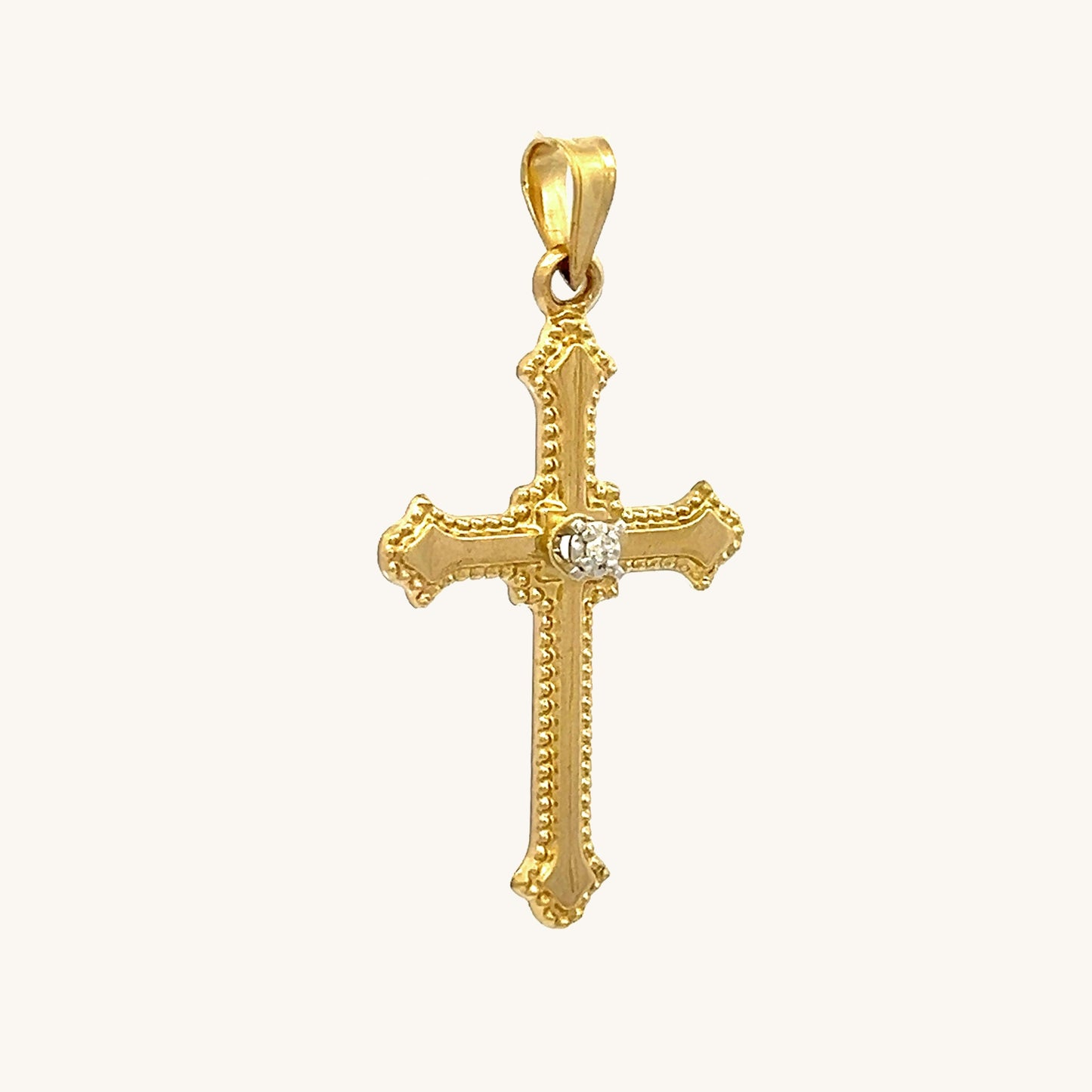 14K Yellow Gold Diamond Cross M S