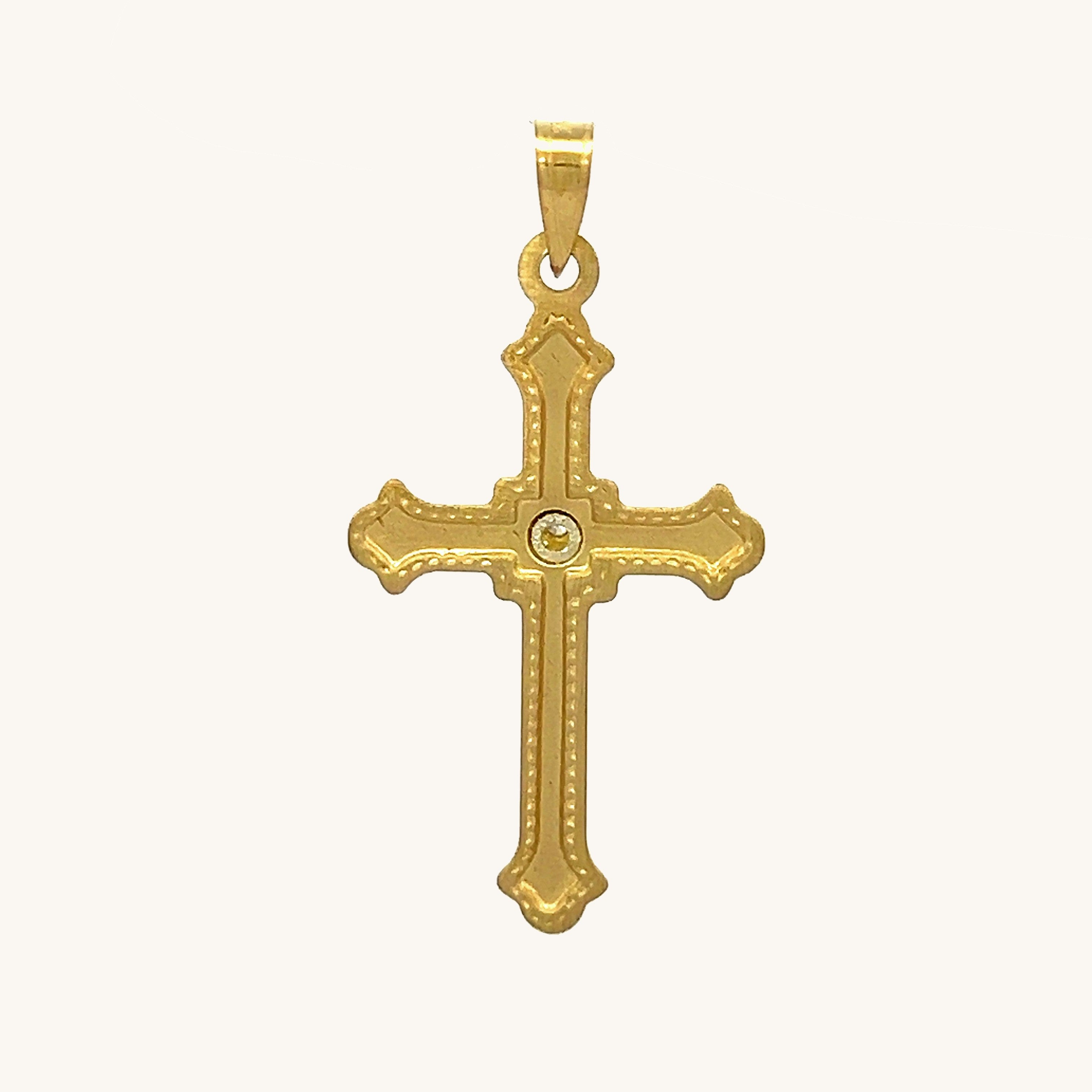 14K Yellow Gold Diamond Cross M S