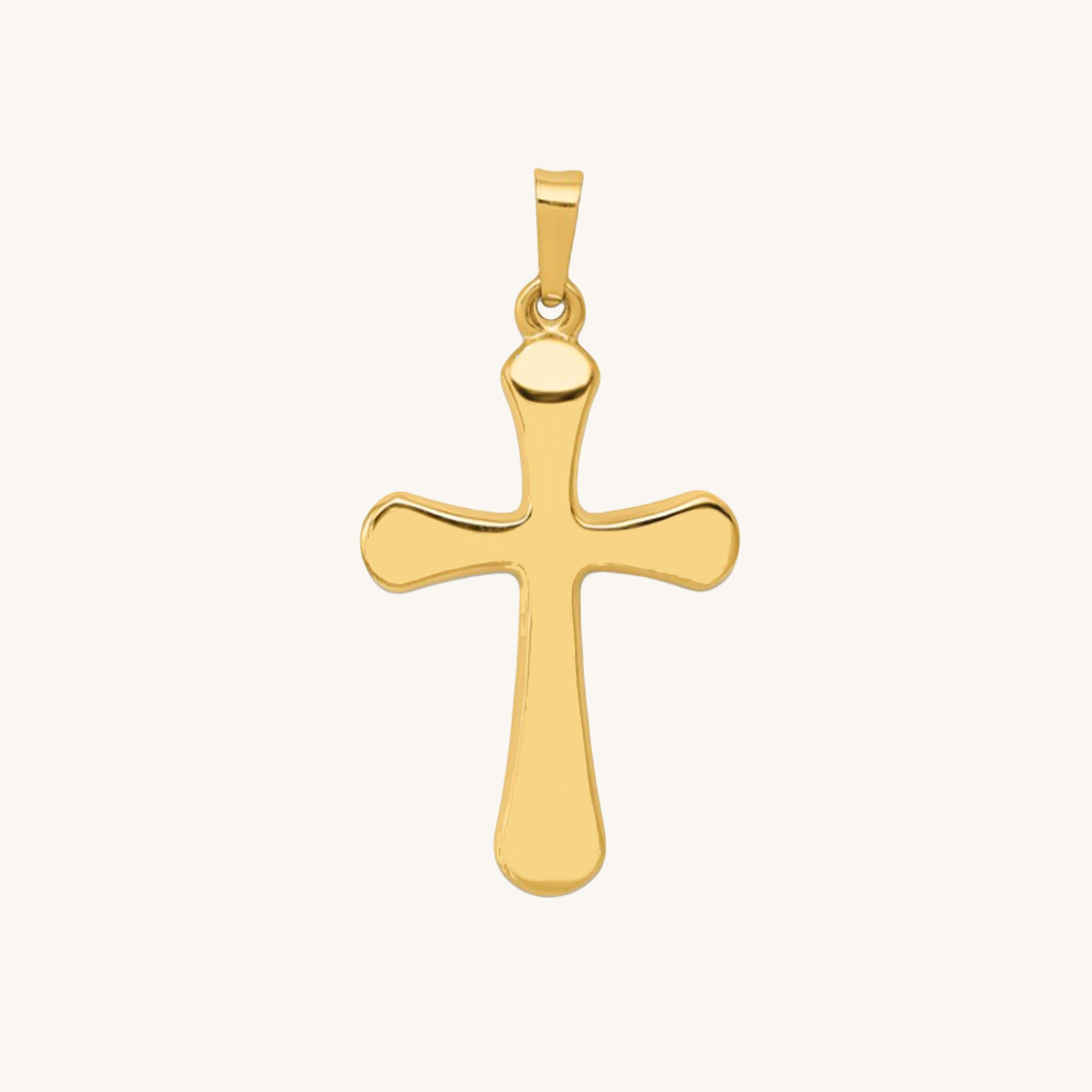 14K Yellow Gold Rounded Cross M