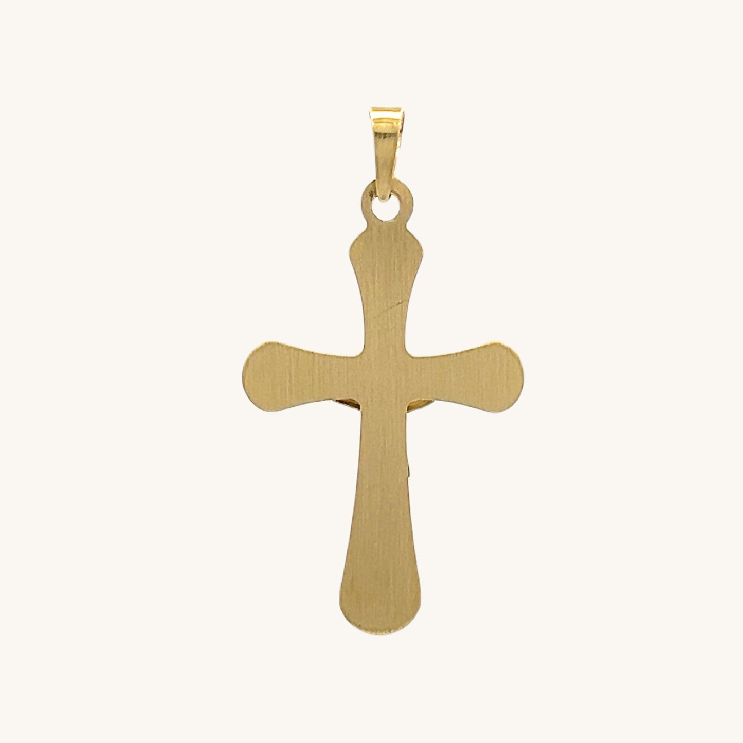 14K Two Tone Gold Rounded Crucifix M S XS