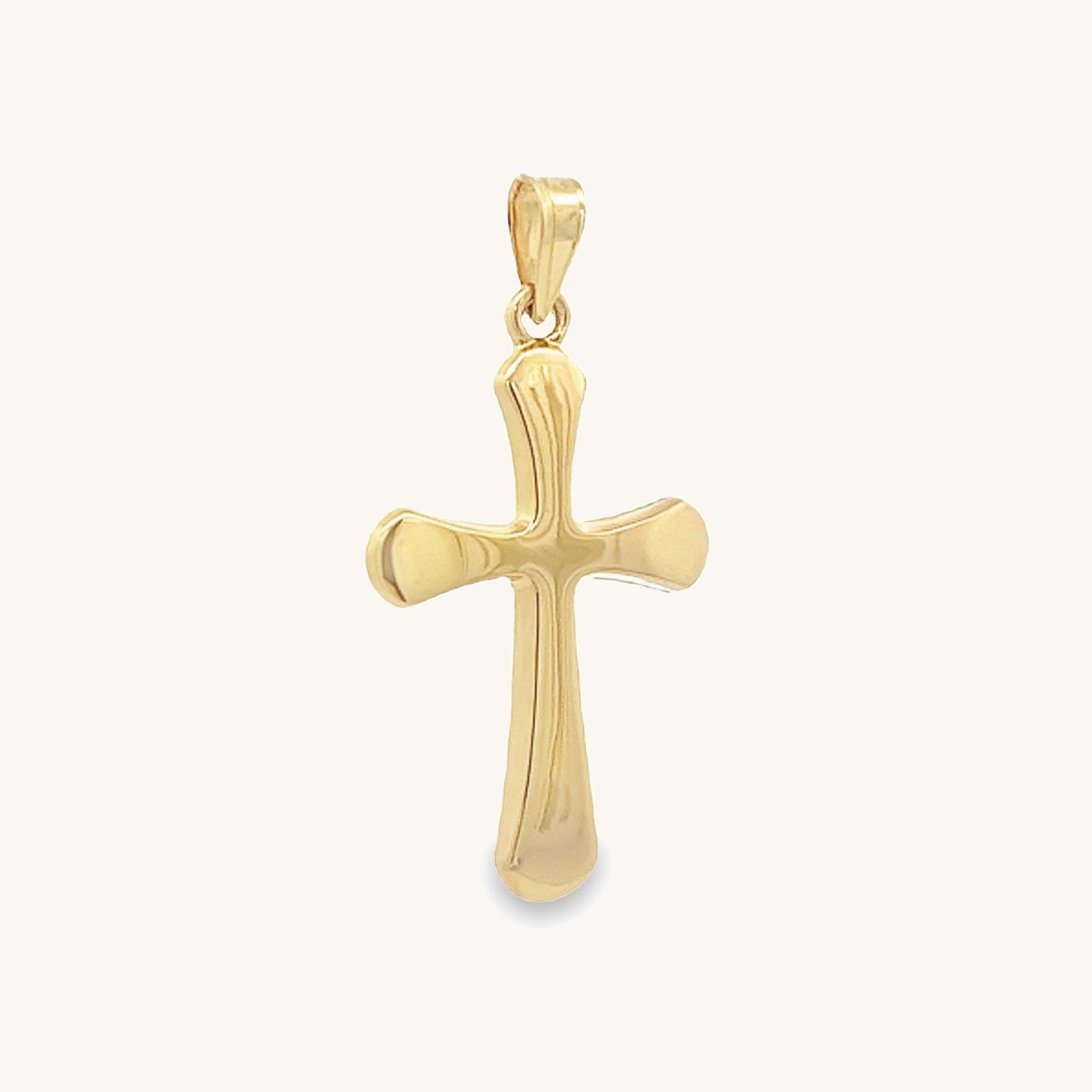 14K Yellow Gold Rounded Cross M S XS