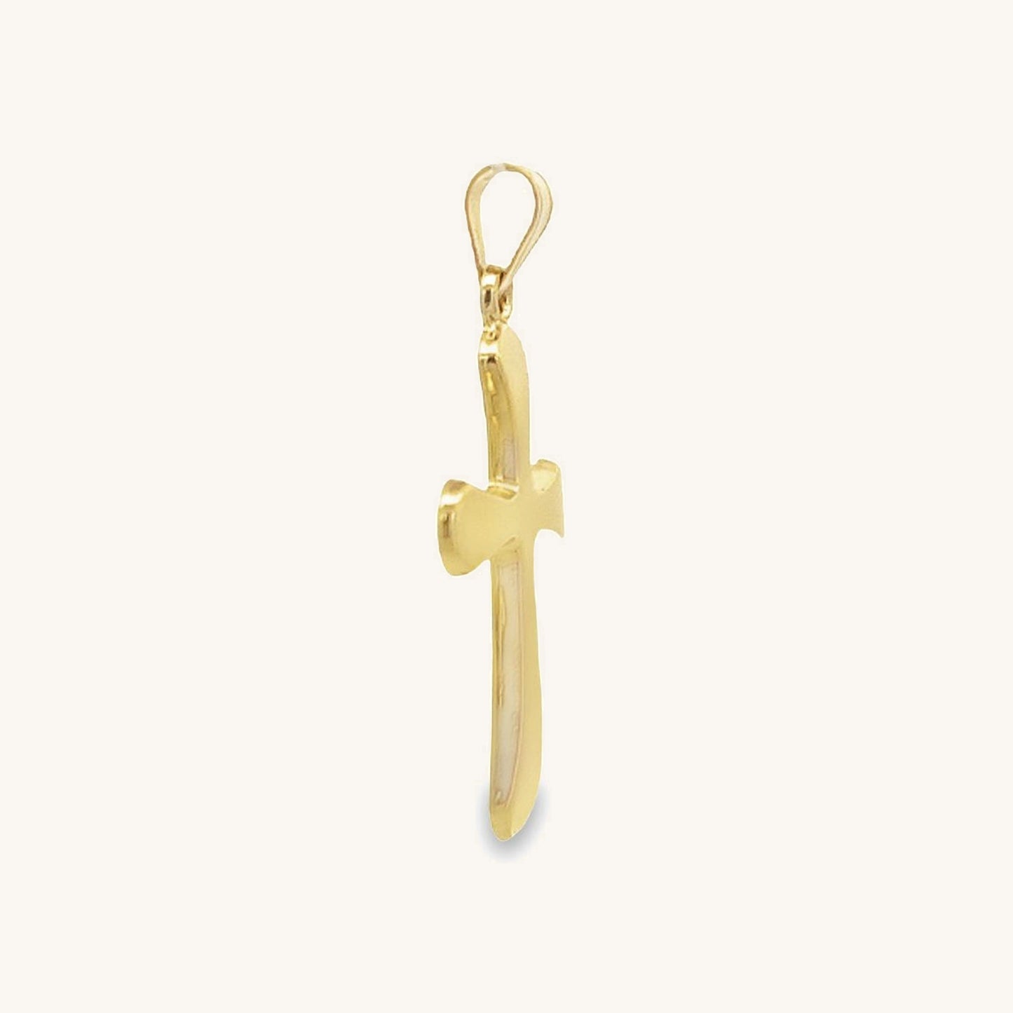 14K Yellow Gold Rounded Cross M S XS