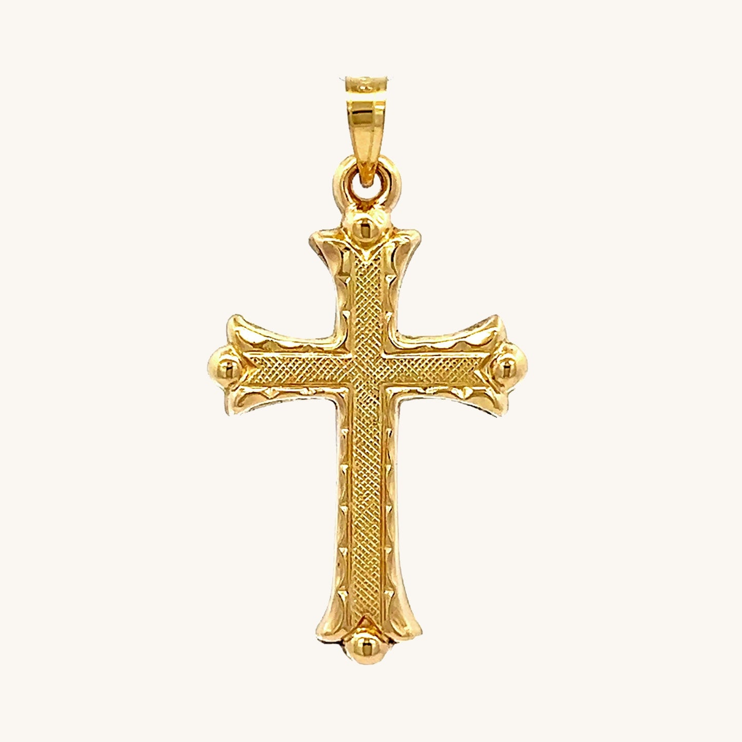 Solid 14K Double Bonded Gold Filled Florentine cross pendant only main  image M