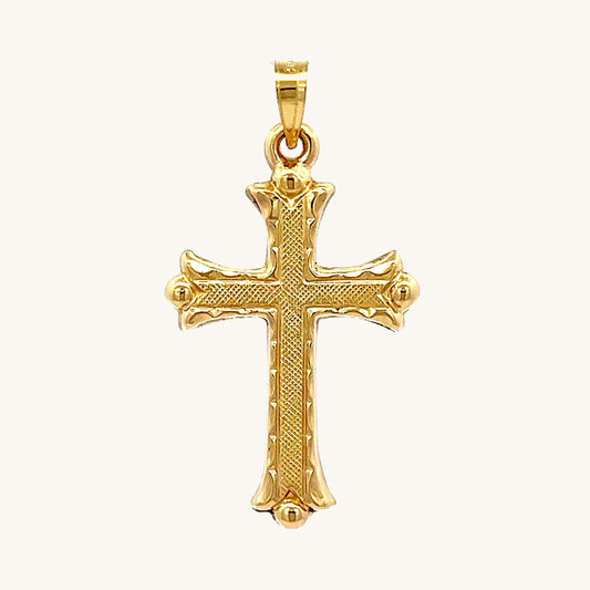 Solid 14K Double Bonded Gold Filled Florentine cross pendant only main  image M