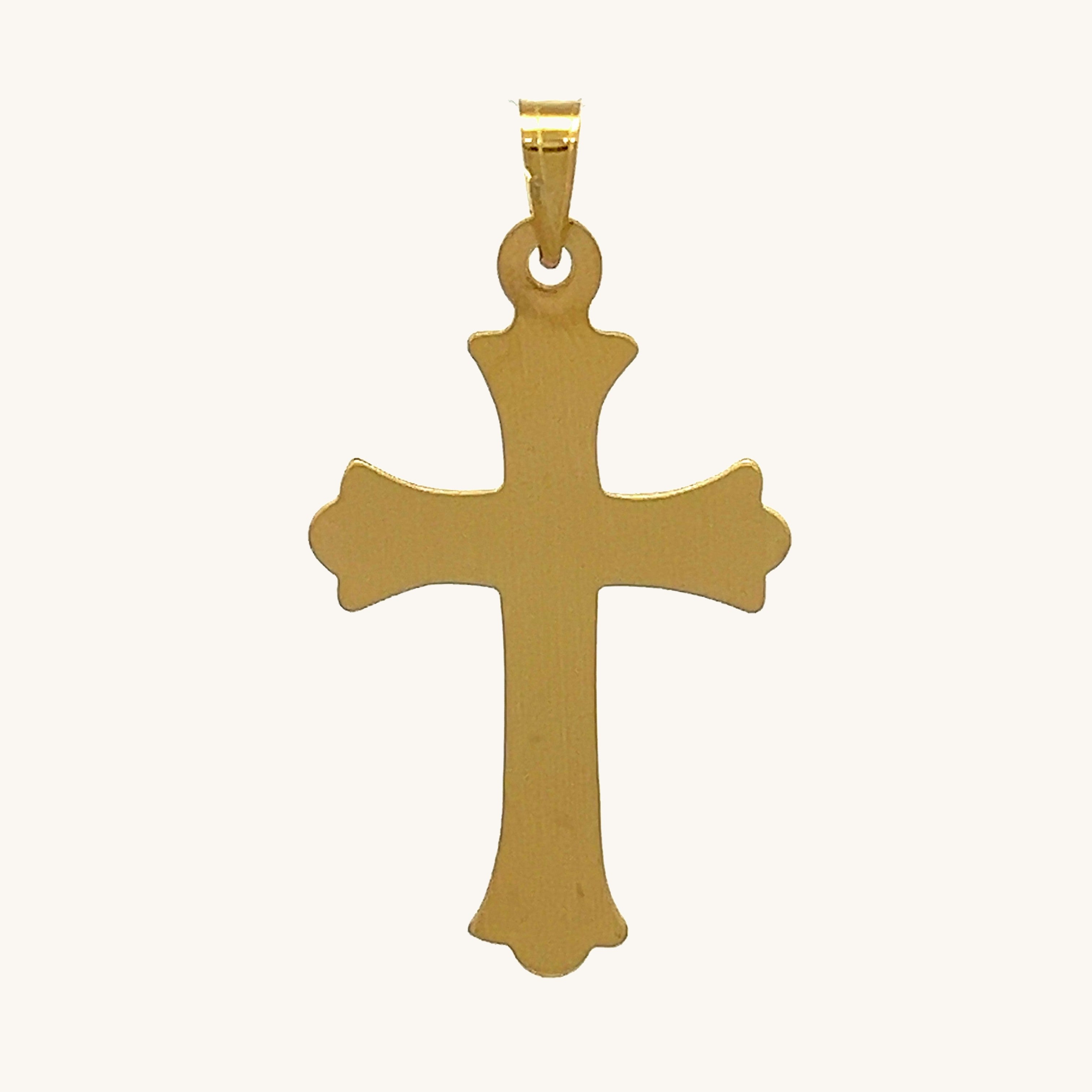 Solid 14K Double Bonded Gold Filled Florentine cross pendant only back image M