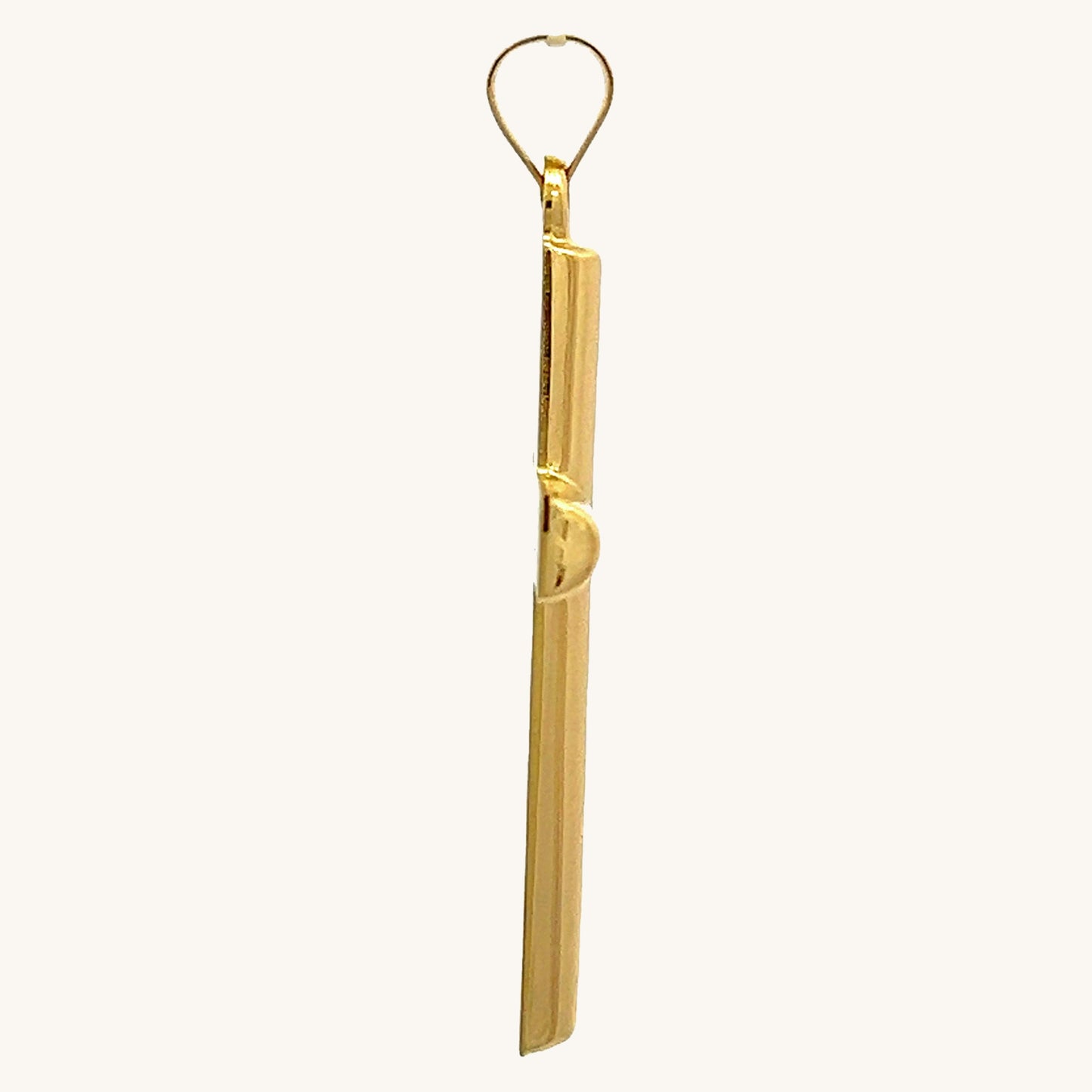 Solid 14K Double Bonded Gold Tube Cross Pendant only XXL XS side image
