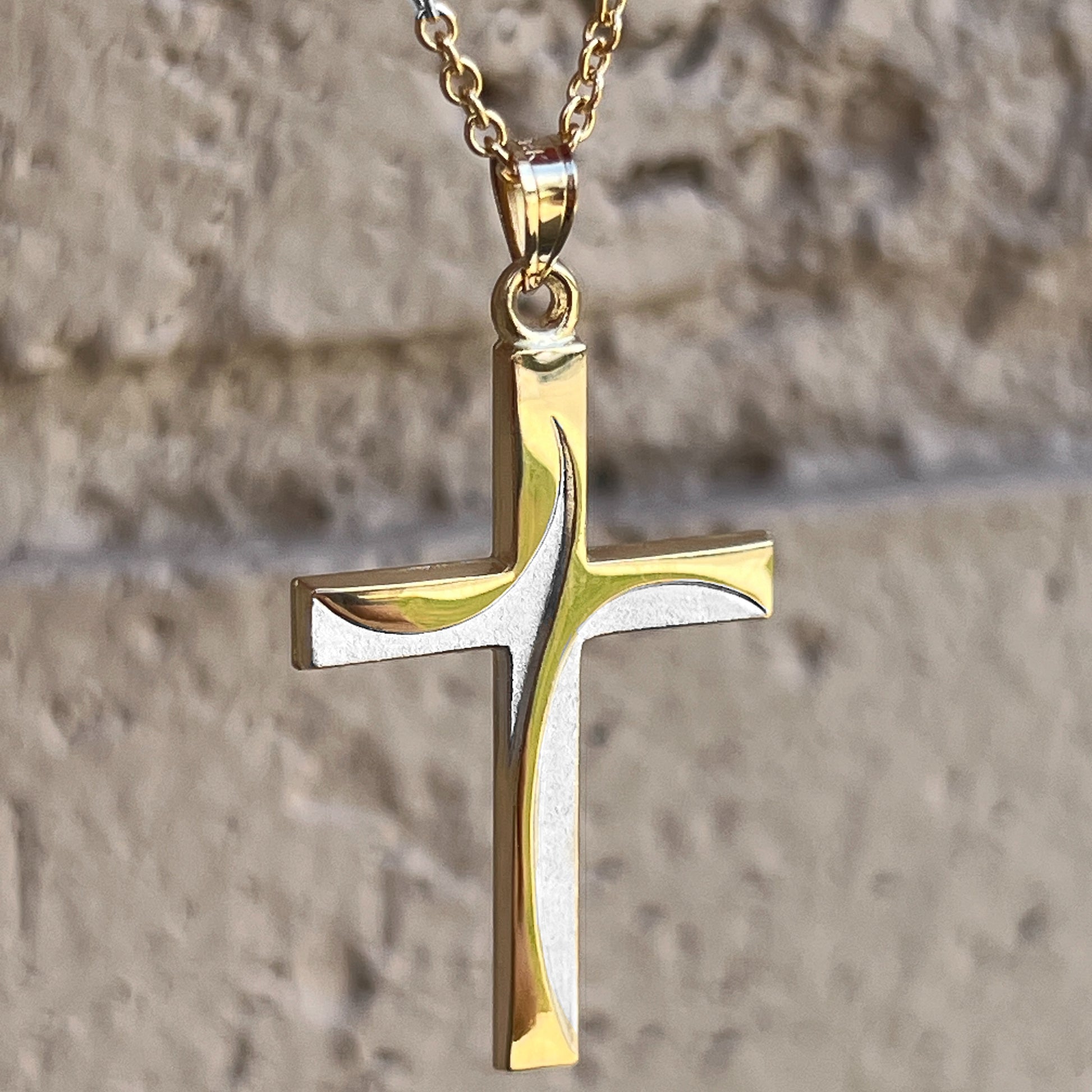 14k Gold Multiple Cross Choker 14k Gold Crucifix Necklace, Men's