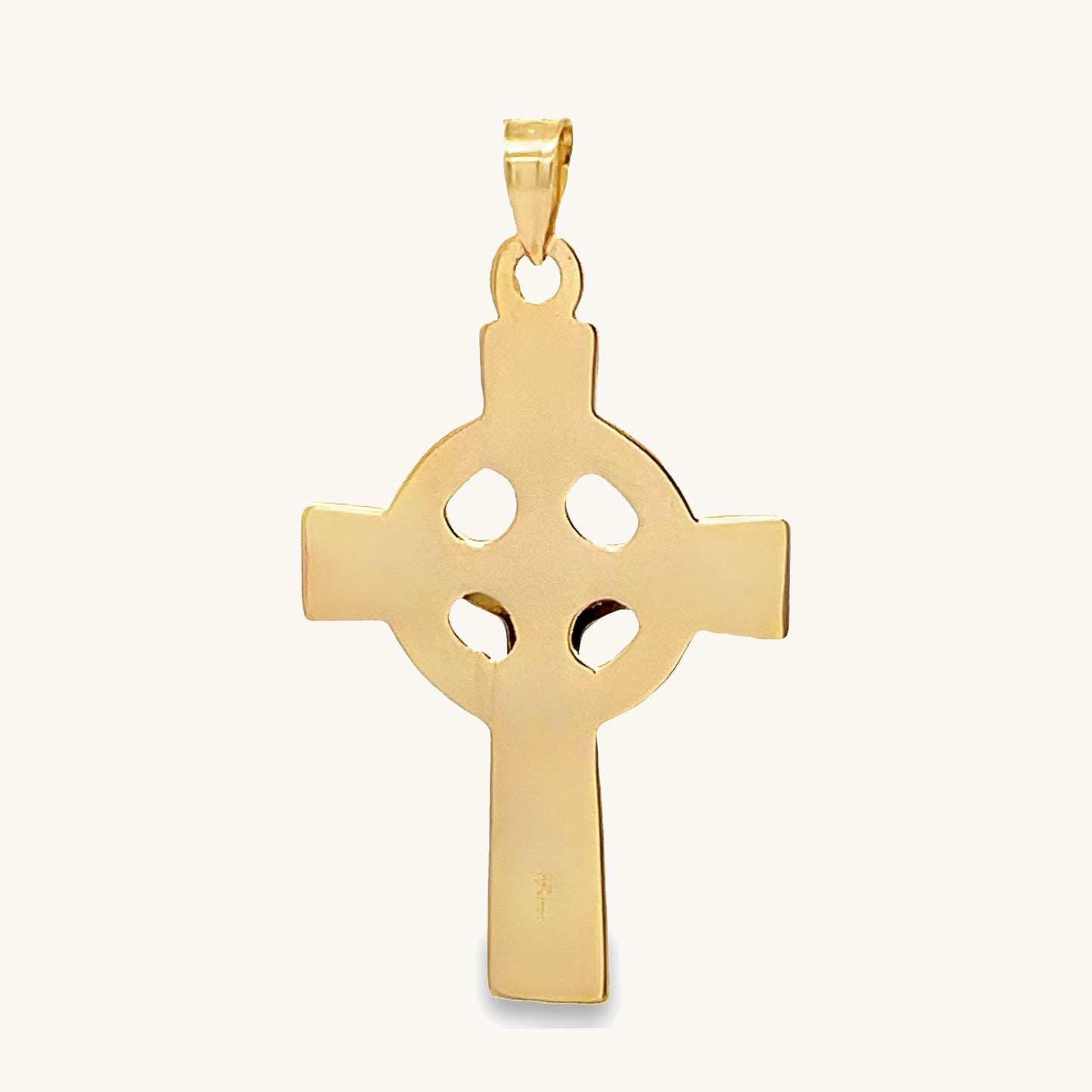 14K Two Tone Gold Celtic Crucifix L S