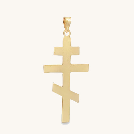 14K Yellow Gold Orthodox Cross L