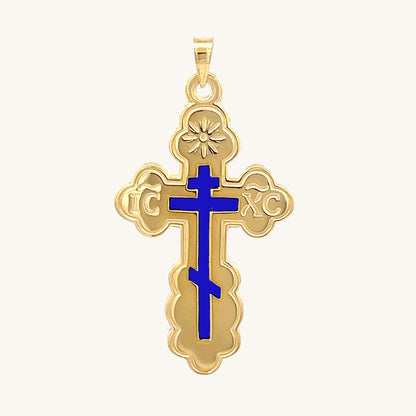 14K Yellow Gold Orthodox Cross L