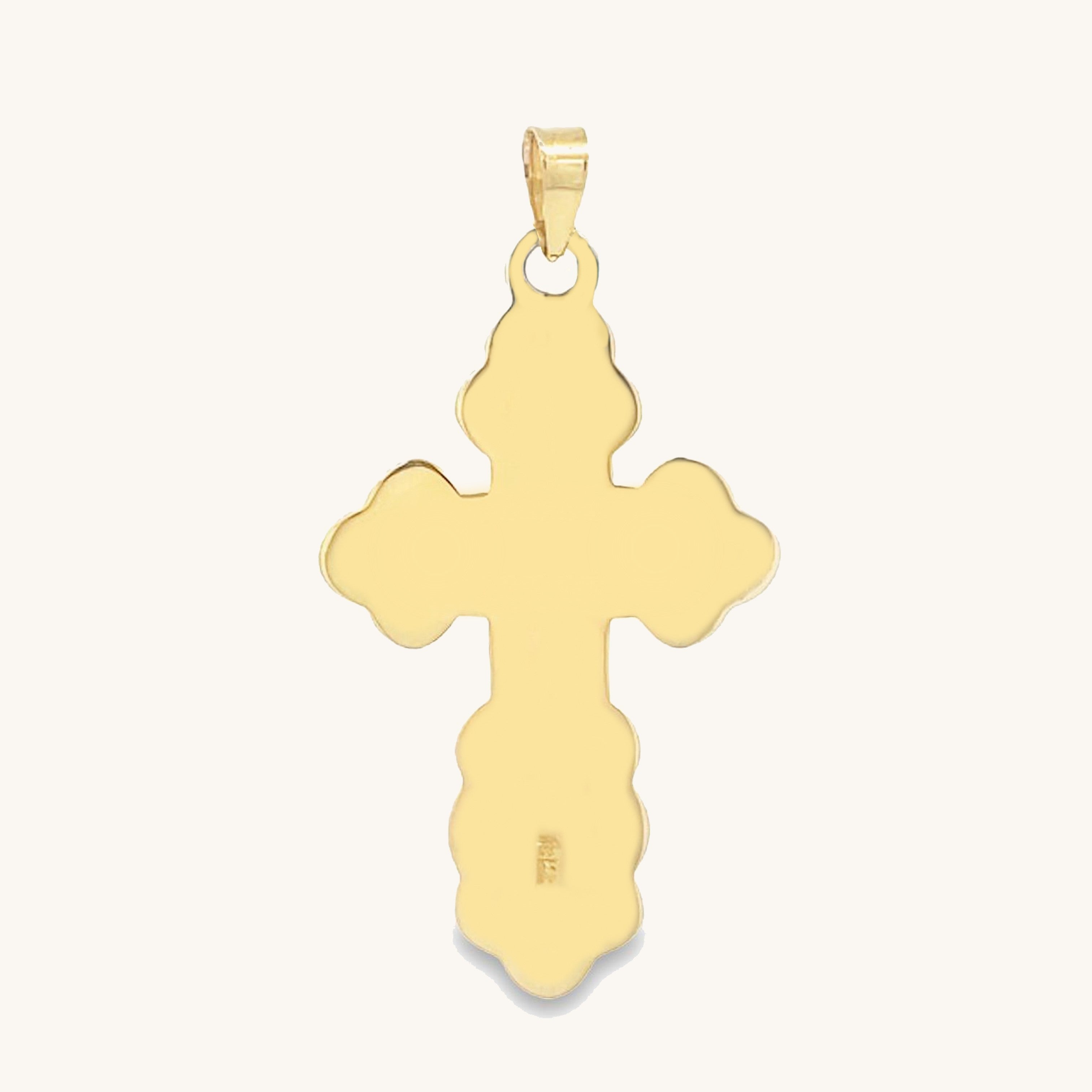 14K Yellow Gold Orthodox Cross XXL L M S