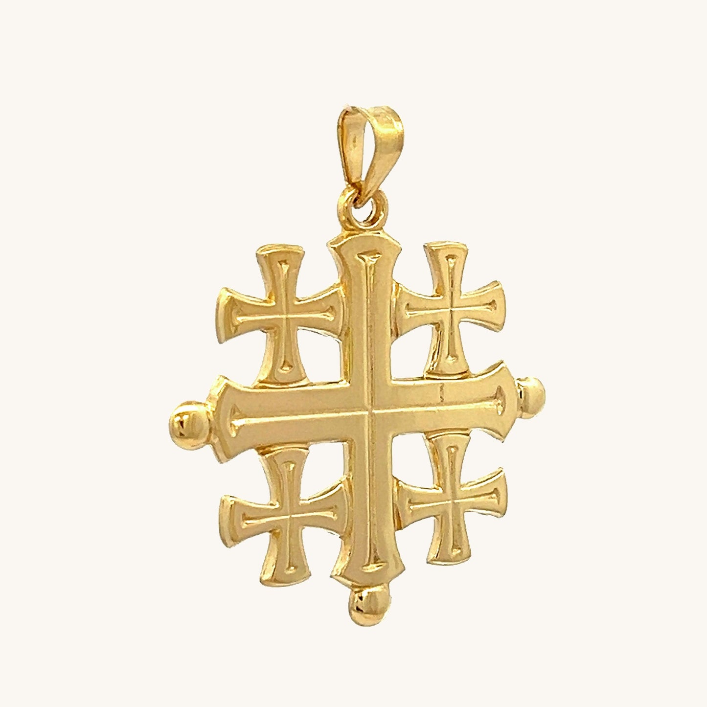 14K Yellow Gold Jerusalem Cross