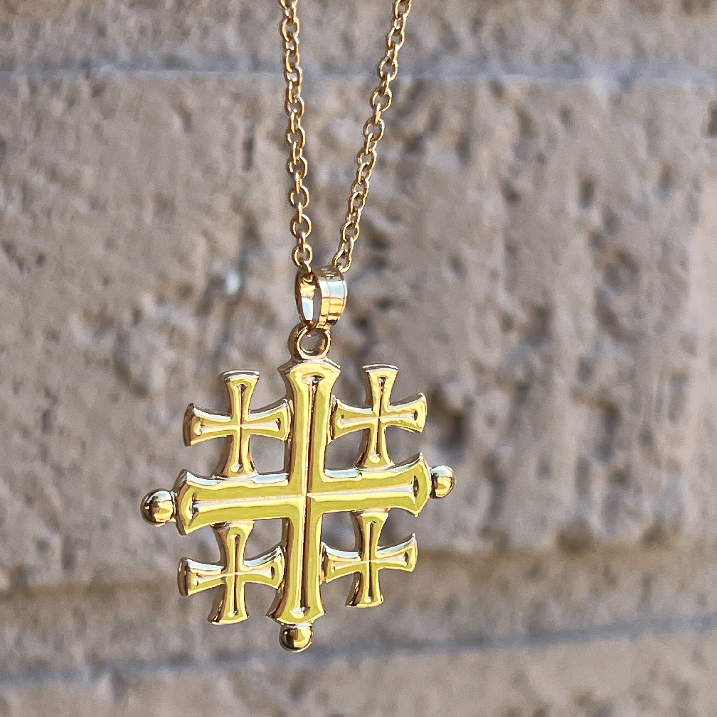 14K Yellow Gold Jerusalem Cross Lifestyle