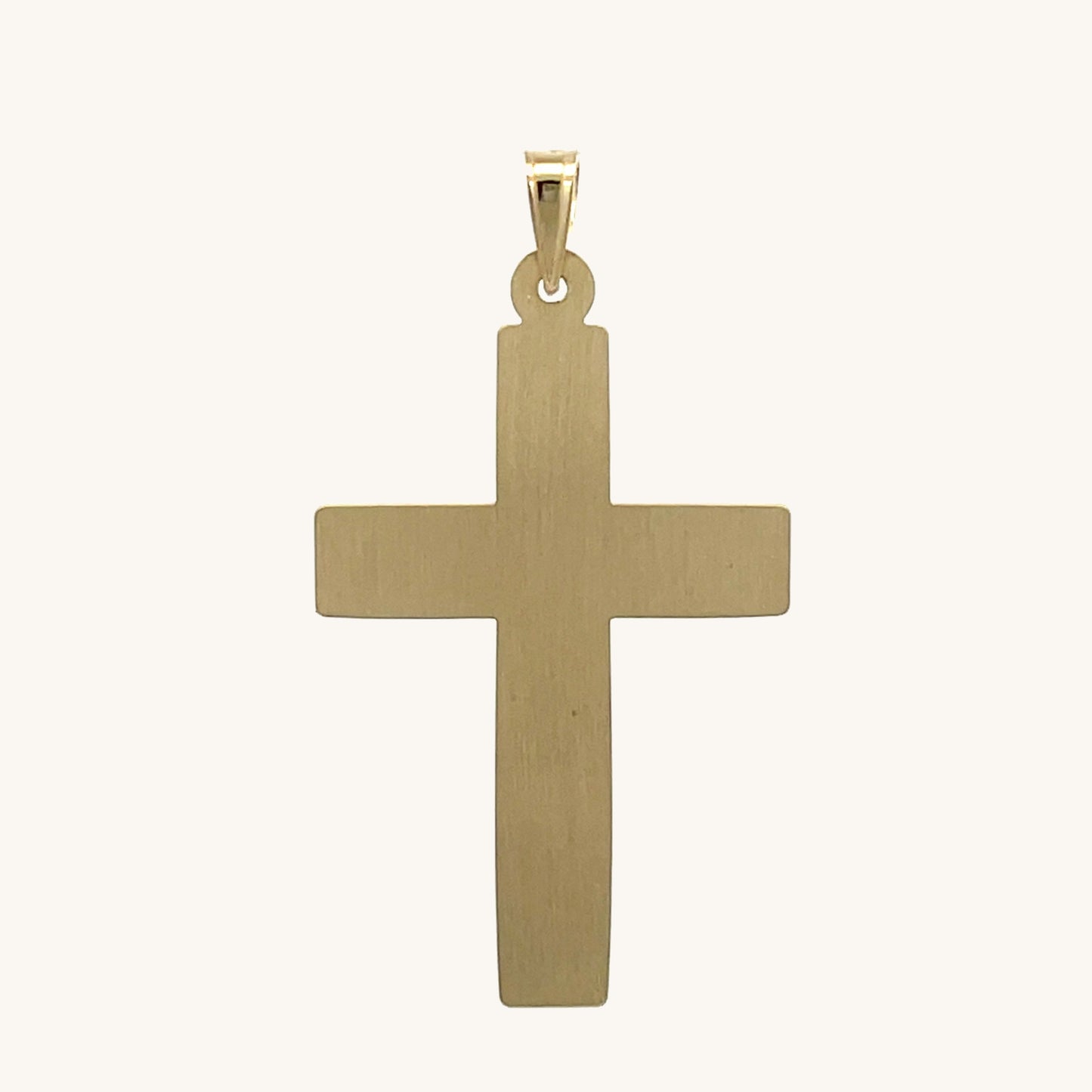 14K Yellow Gold Textured Cross L