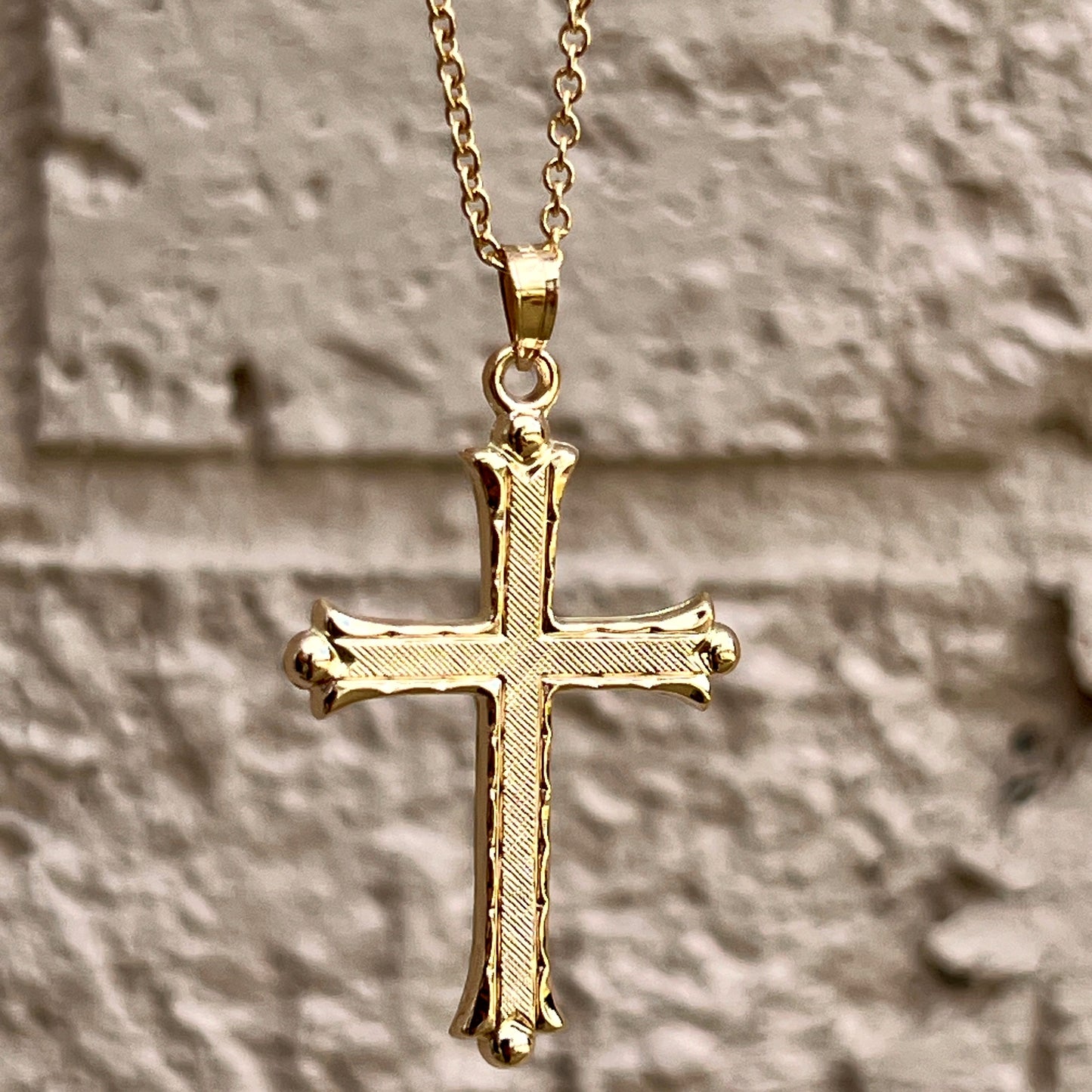 14K White Yellow Gold Cross S M L