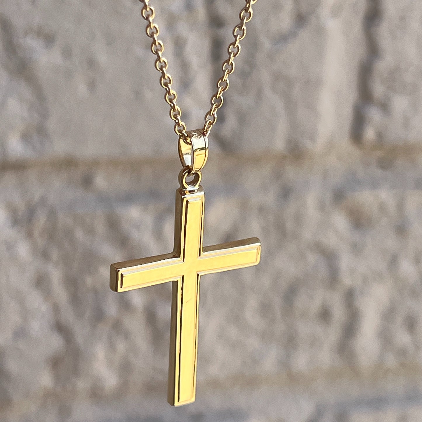 14K Yellow Gold Cross XS S M L XL XXL