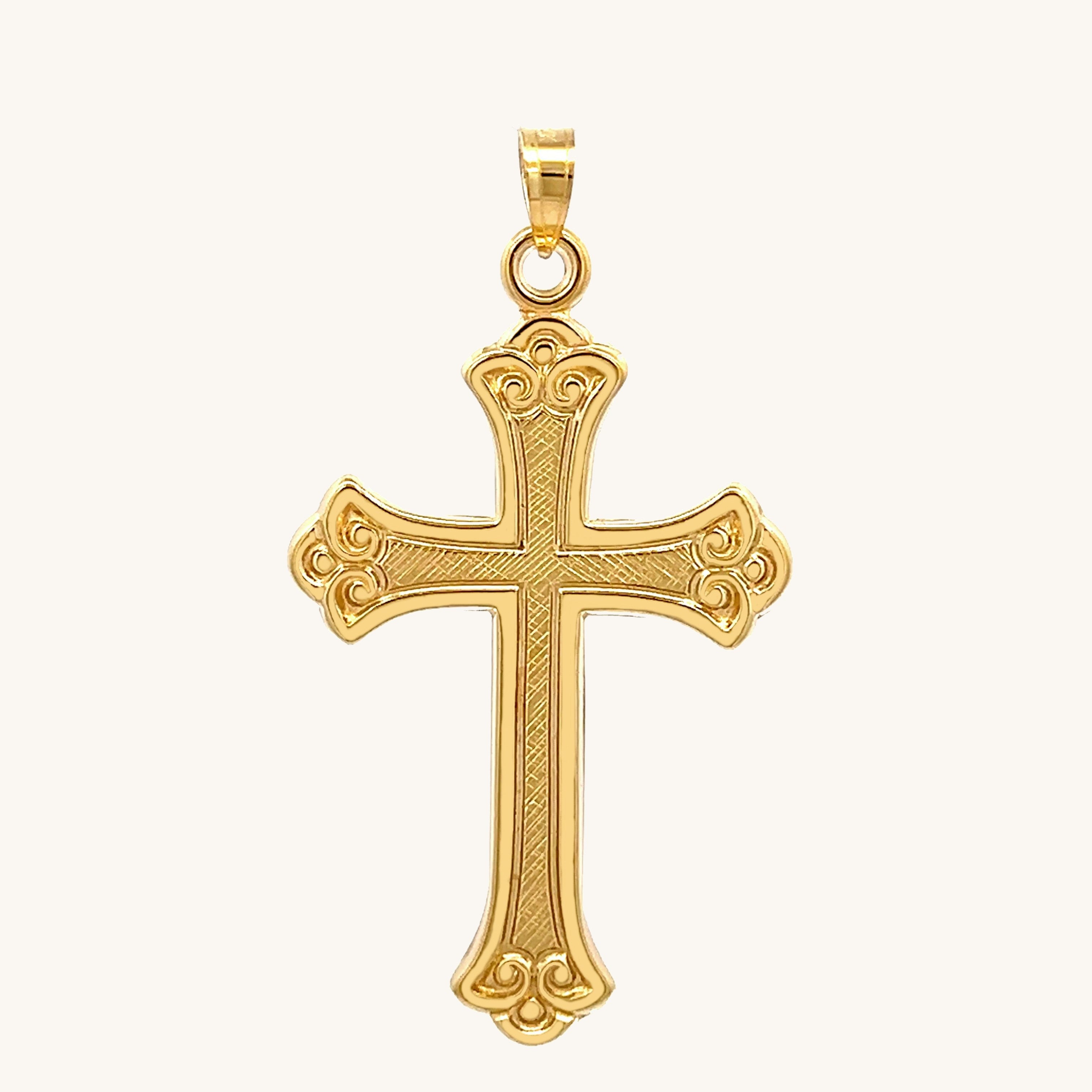 14K Yellow Gold Cross XL